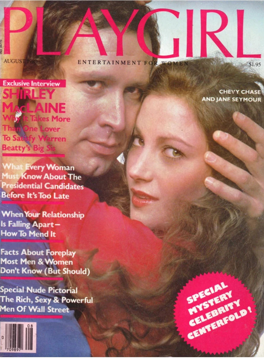 PLAYGIRL August 1980 CHEVY CHASE Jane Seymour BENJI adult star STEVE DRAKE