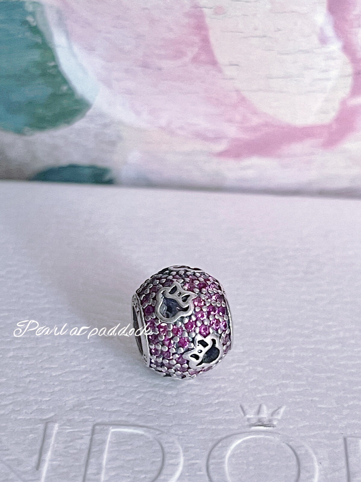Authentic Pandora Minnie Mouse Heads Pink Cz Charm With Gift Box