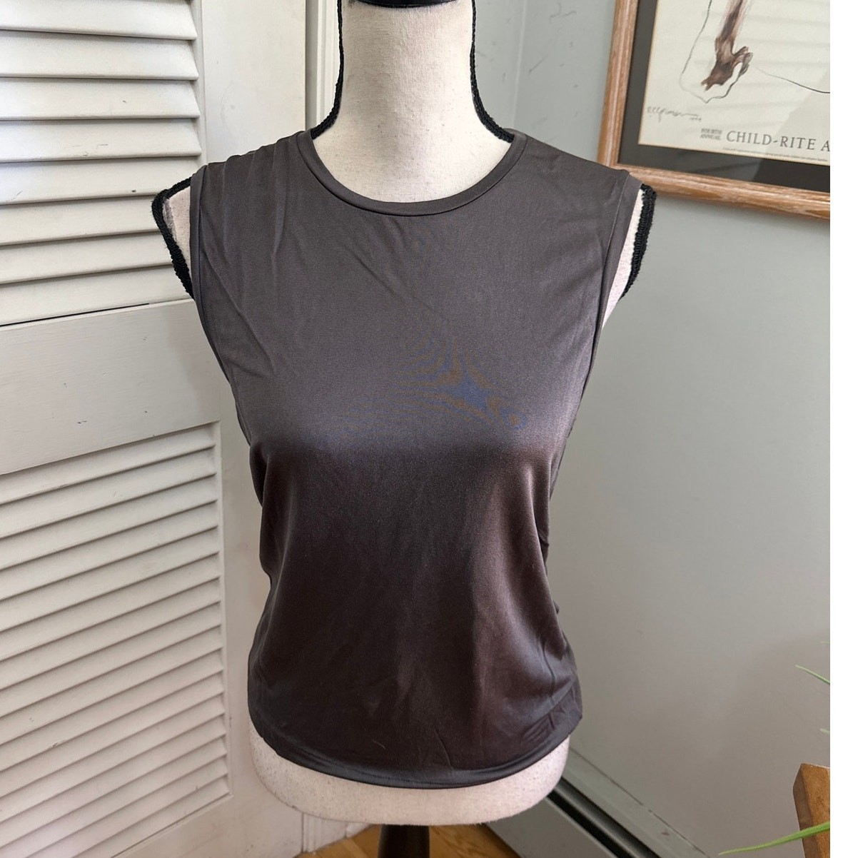 Dosa Silk Top Womens 4 Brown Slinky Crewneck Minimalist Quiet Luxury Capsule