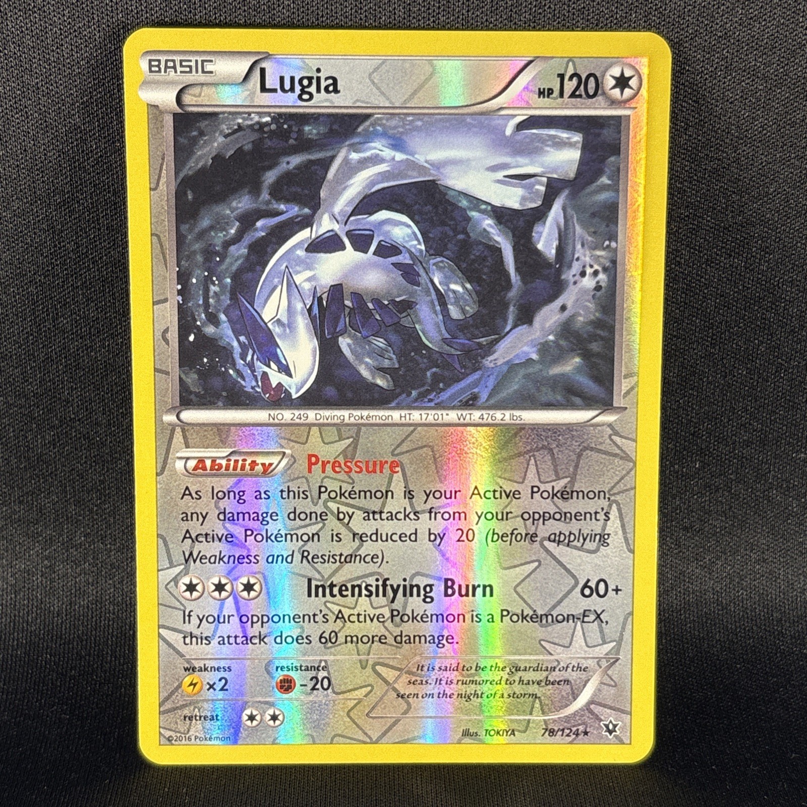 Lugia 78/124 Reverse Holo - XY Fates Collide Pokemon Card NM