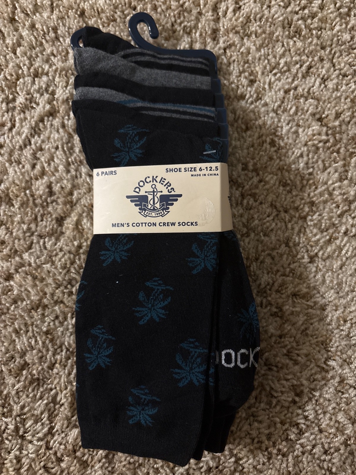 Dockers Men’s Cotton Crew Socks Size 6-12.5 New 6 Pairs
