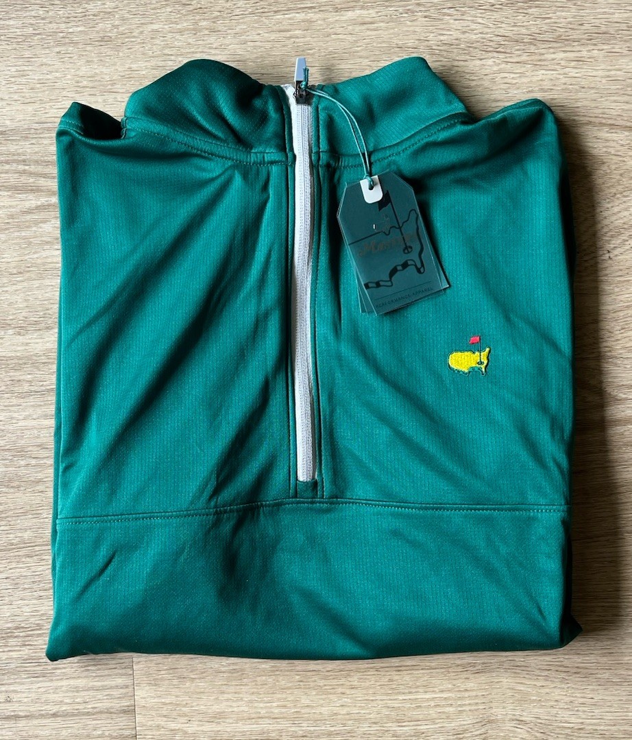 2026 Masters Tech Quarter 1/4 Zip Pullover Mens L Masters Green w/ Logo NWT