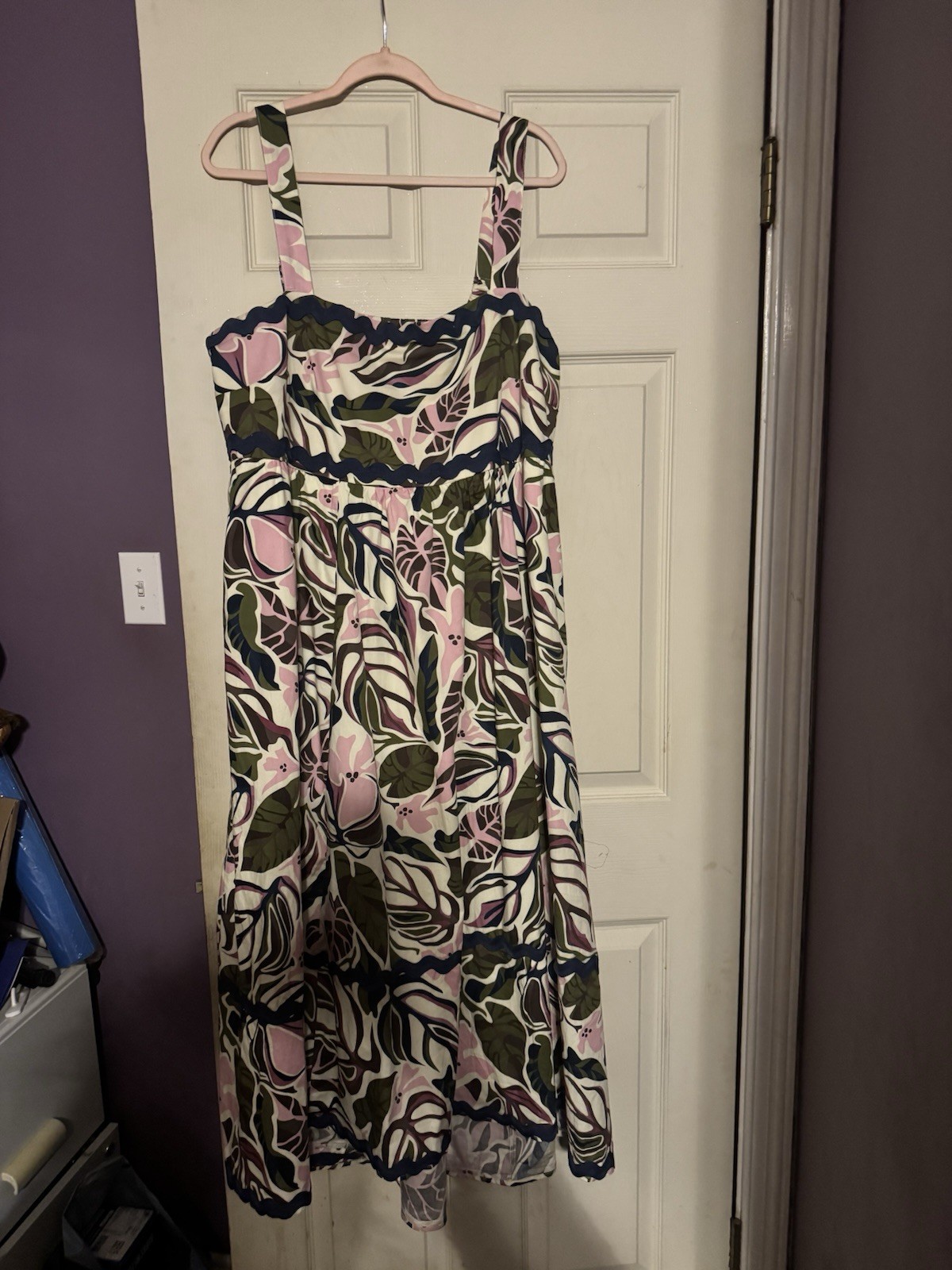 Torrid Belle Isle Plus Maxi Babydoll Poplin Square Neck Floral Smocked Size 1