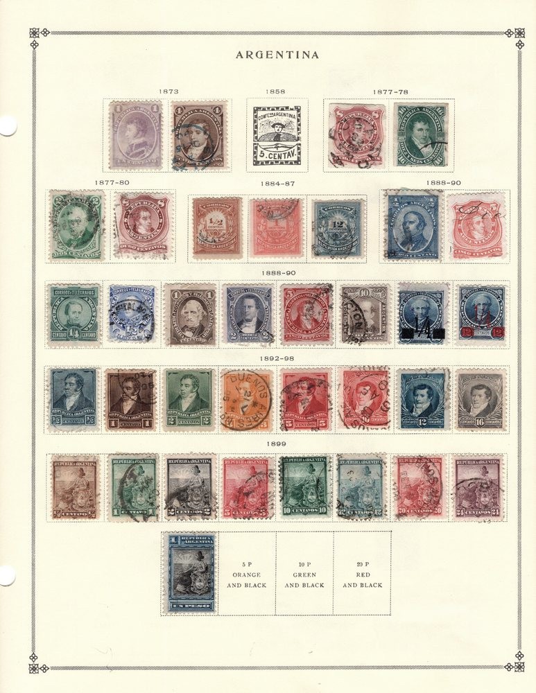 ARGENTINA, an UNPICKED collection of 398 stamps on Scott pages to 1959.