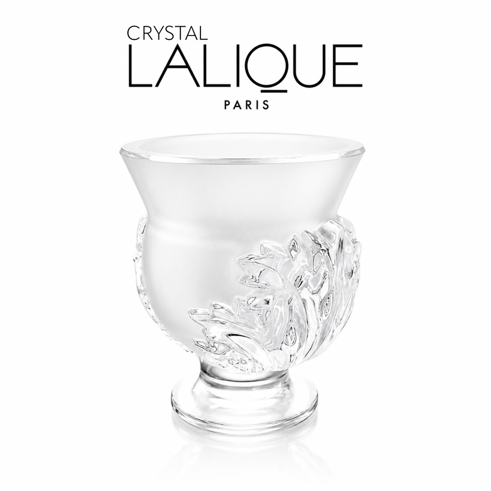 LALIQUE France Saint Cloud Acanthus Vase 1952 Signed MINT, Retired