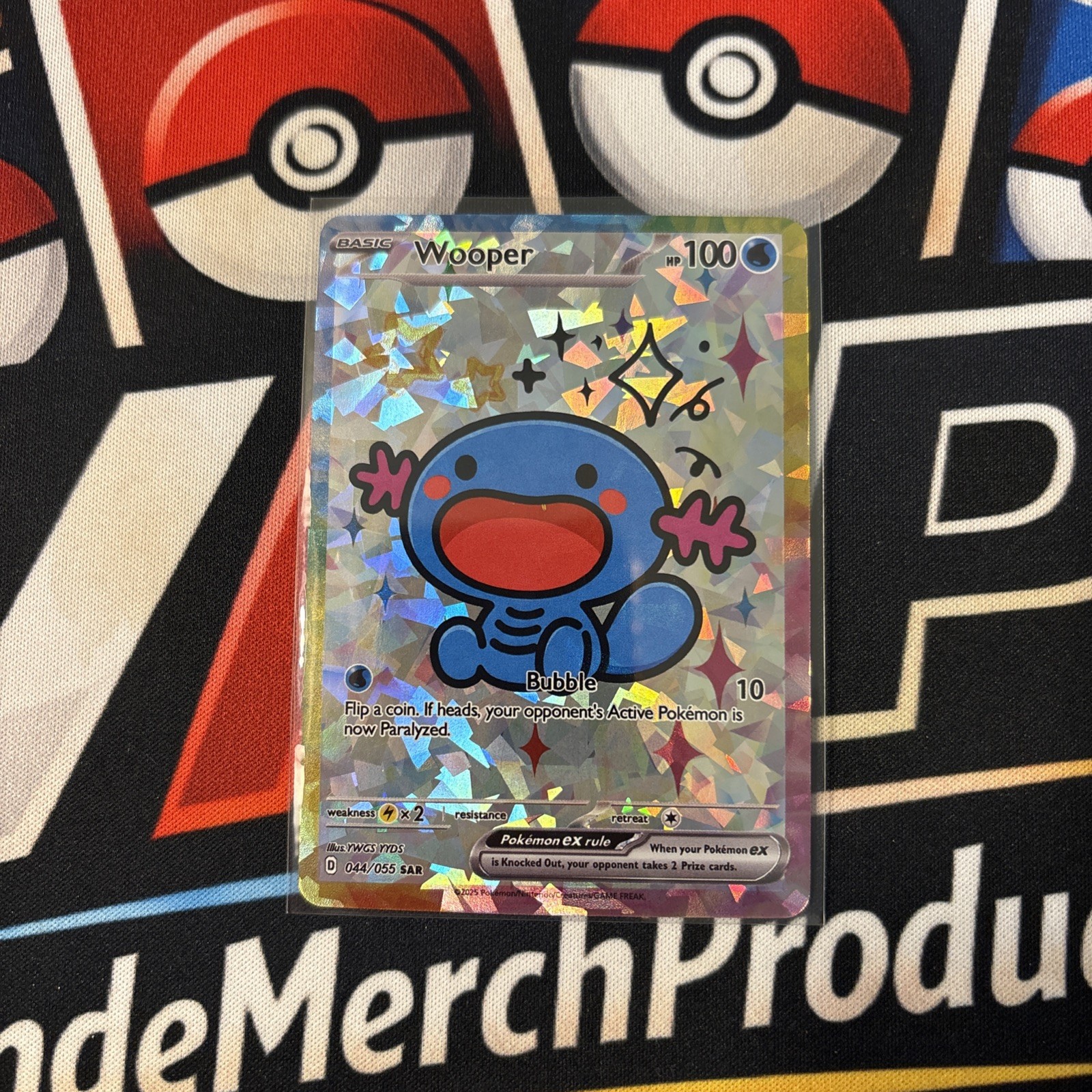 Wooper: 044/055 Cracked Ice Holo - Fan Art Pokemon TCG Special Art Rare Wooper: 044/055 Cracked Ice Holo - Fan Art Pokemon TCG Special Art Rare