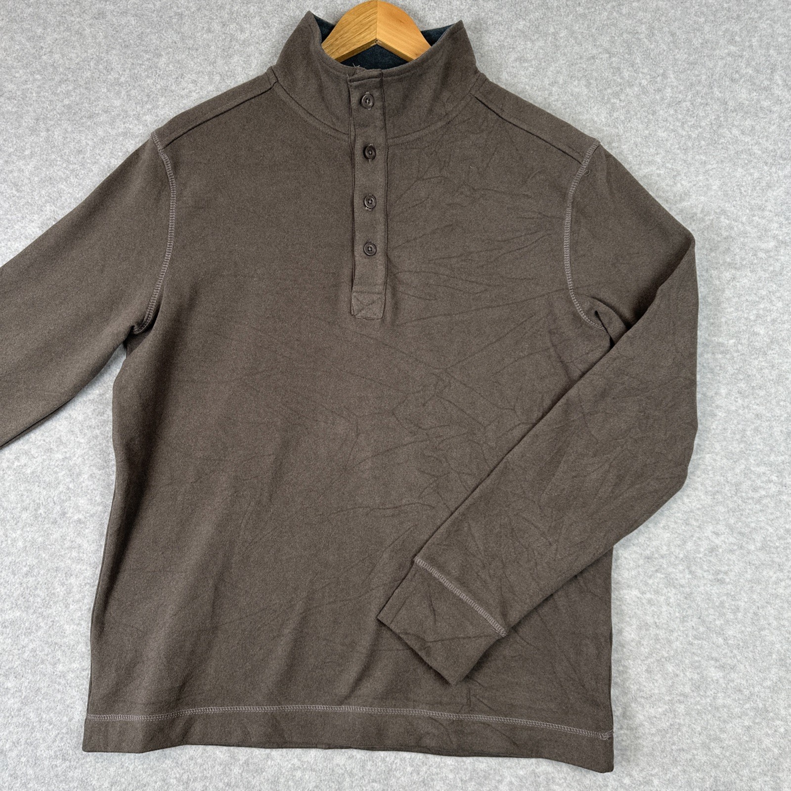 WEATHERPROOF Vintage Boy\'s Gray Pull-Over Mock Neck Henley Sweater Sm/Child