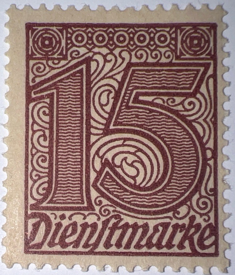 Travelstamps: 1919-1920 Germany Weimar Republic Sc# O3, Official , Mint Og NH Travelstamps: 1919-1920 Germany Weimar Republic Sc# O3, Official , Mint Og NH