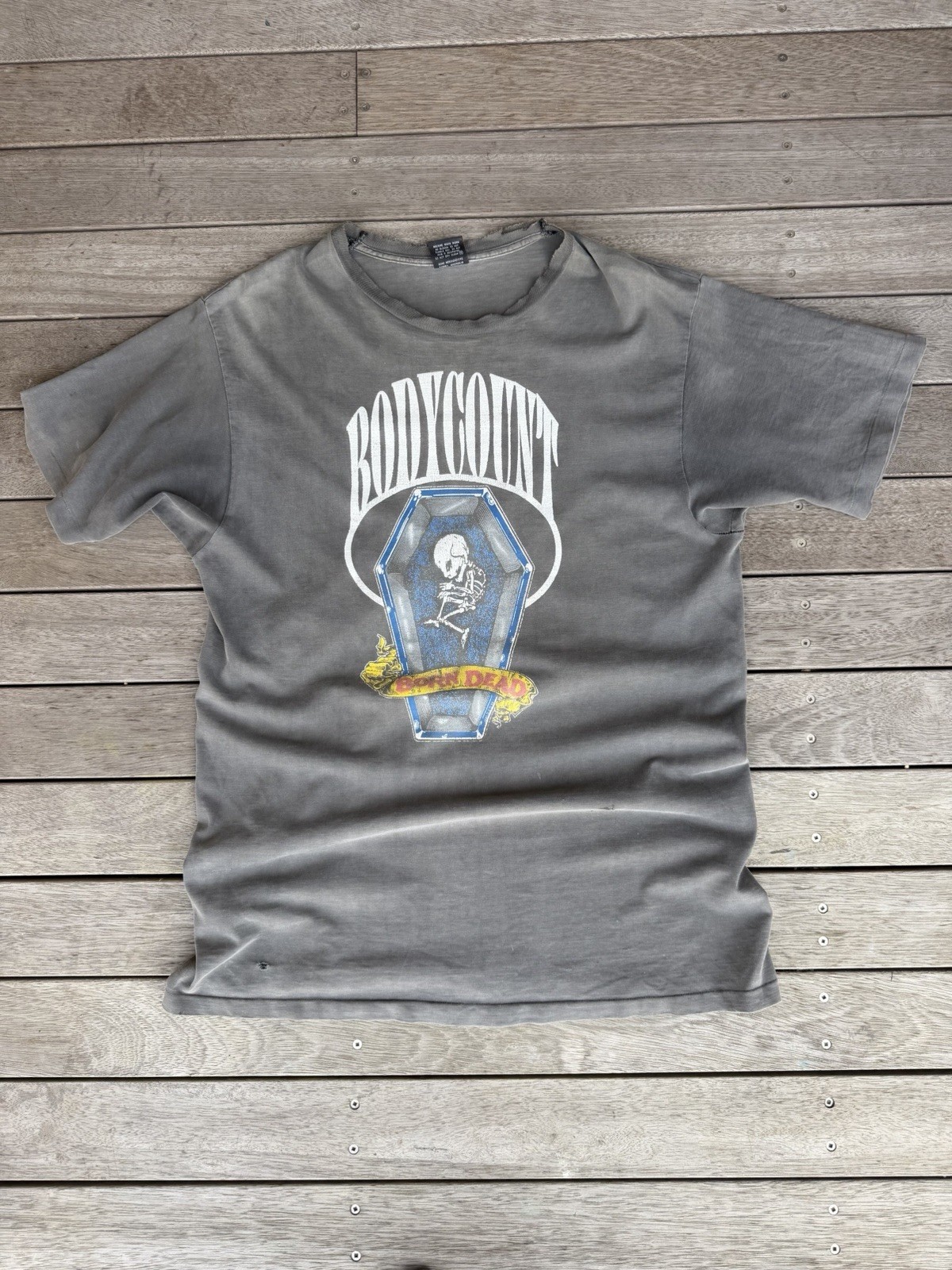 Vintage ACME 1993 Body Count Mass Murder Tour Faded Grail - Large - 90s Rap Tee