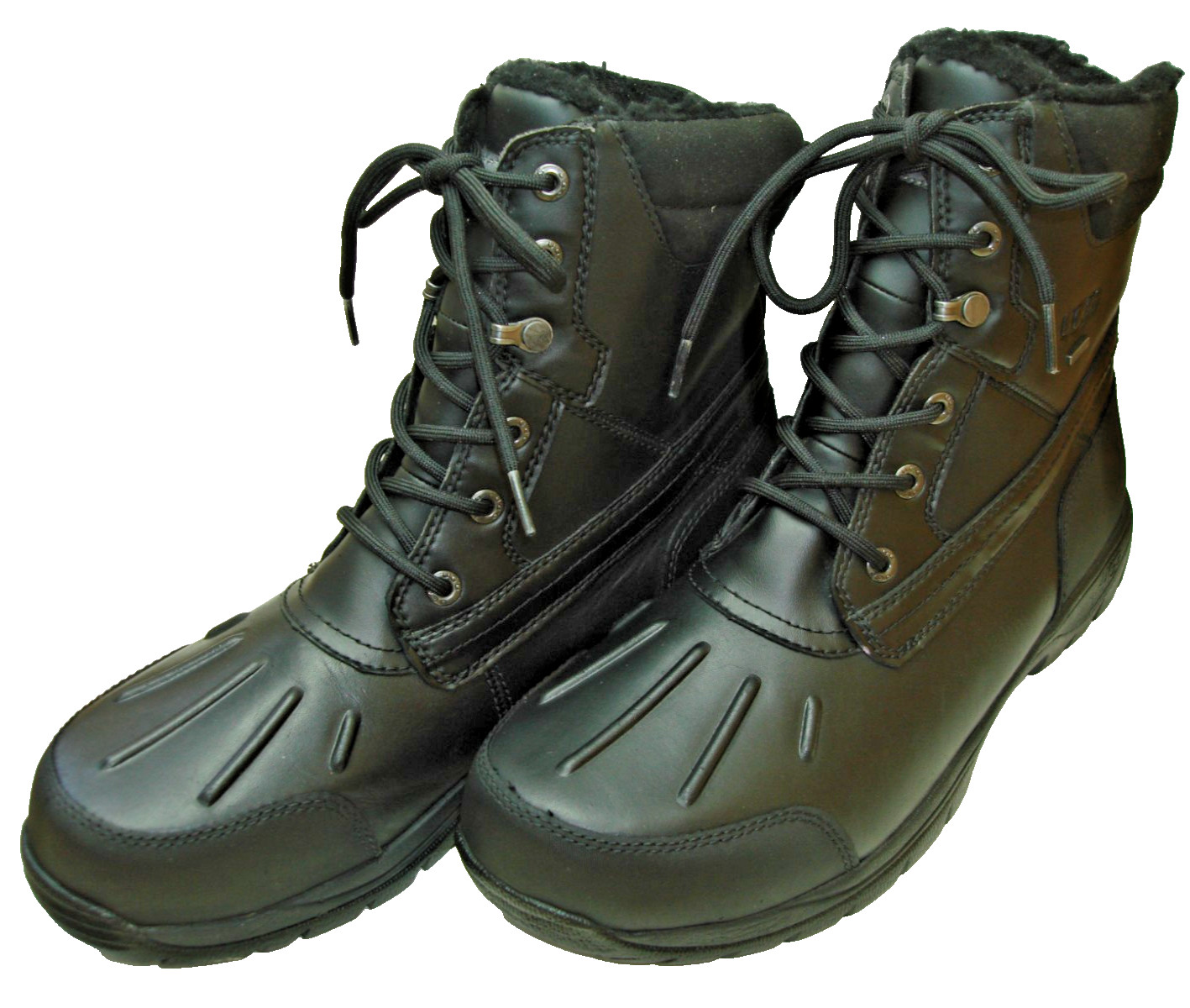 Men’s 11 UGG FELTON Black Waterproof Leather Vibram Winter Boots Light Wear NICE