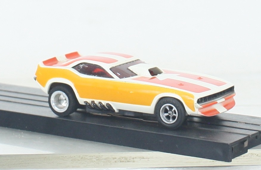 Aurora AFX 1773 Dodge Charge Stock Car Lime Green Black Red #11