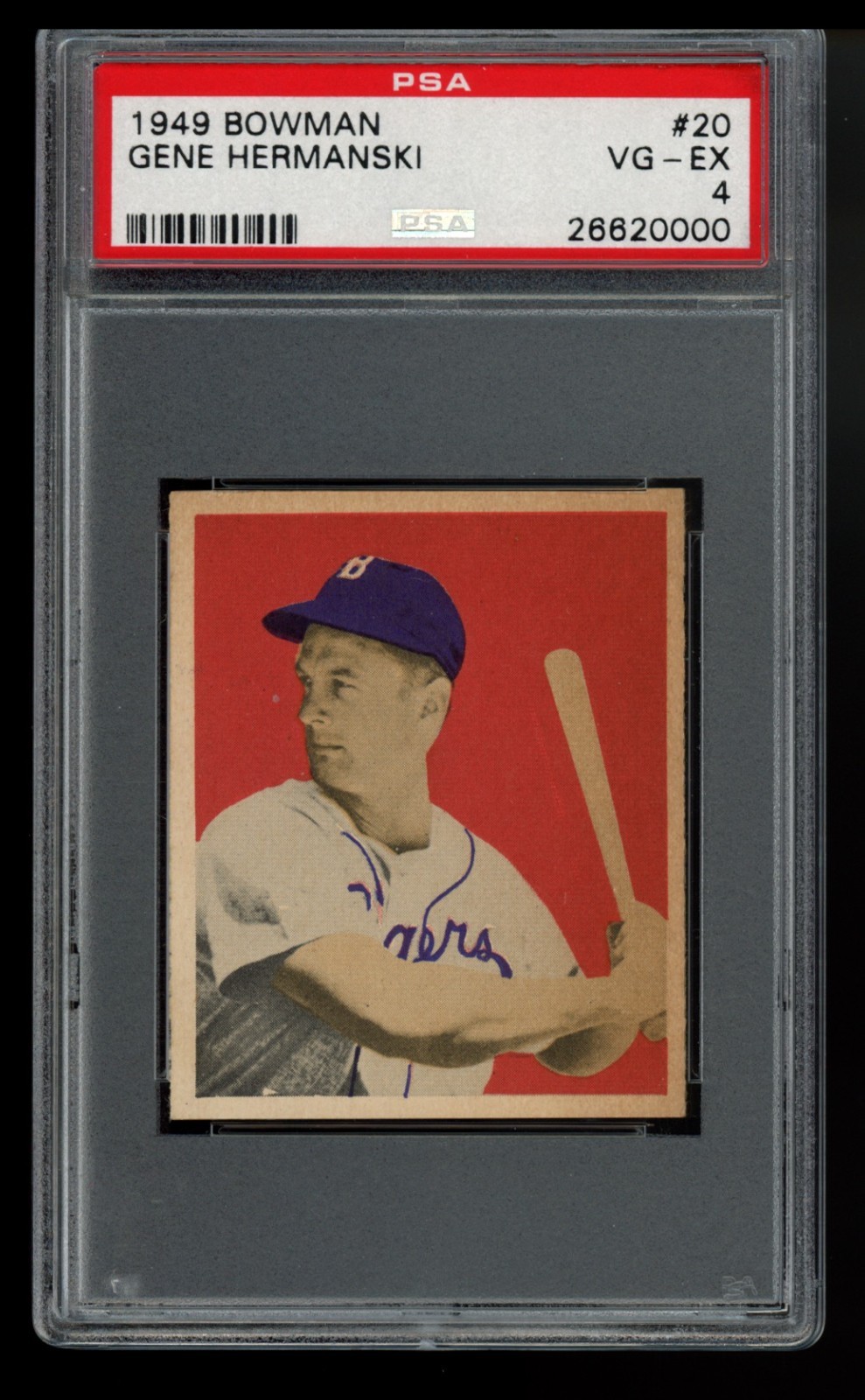 1949 Bowman #20 Gene Hermanski - PSA 4 VG-EX 1949 Bowman #20 Gene Hermanski - PSA 4 VG-EX