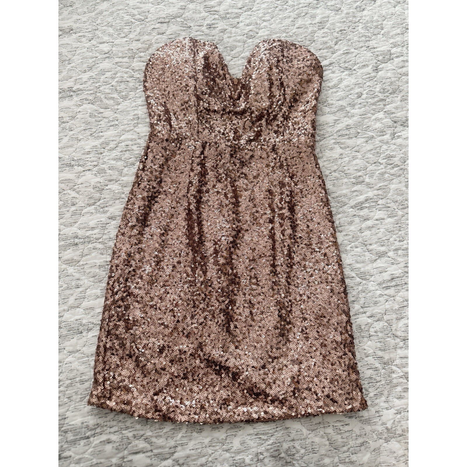 Windsor Gold Sequin Homecoming HOCO Dress Strapless Mini Size Medium M Full