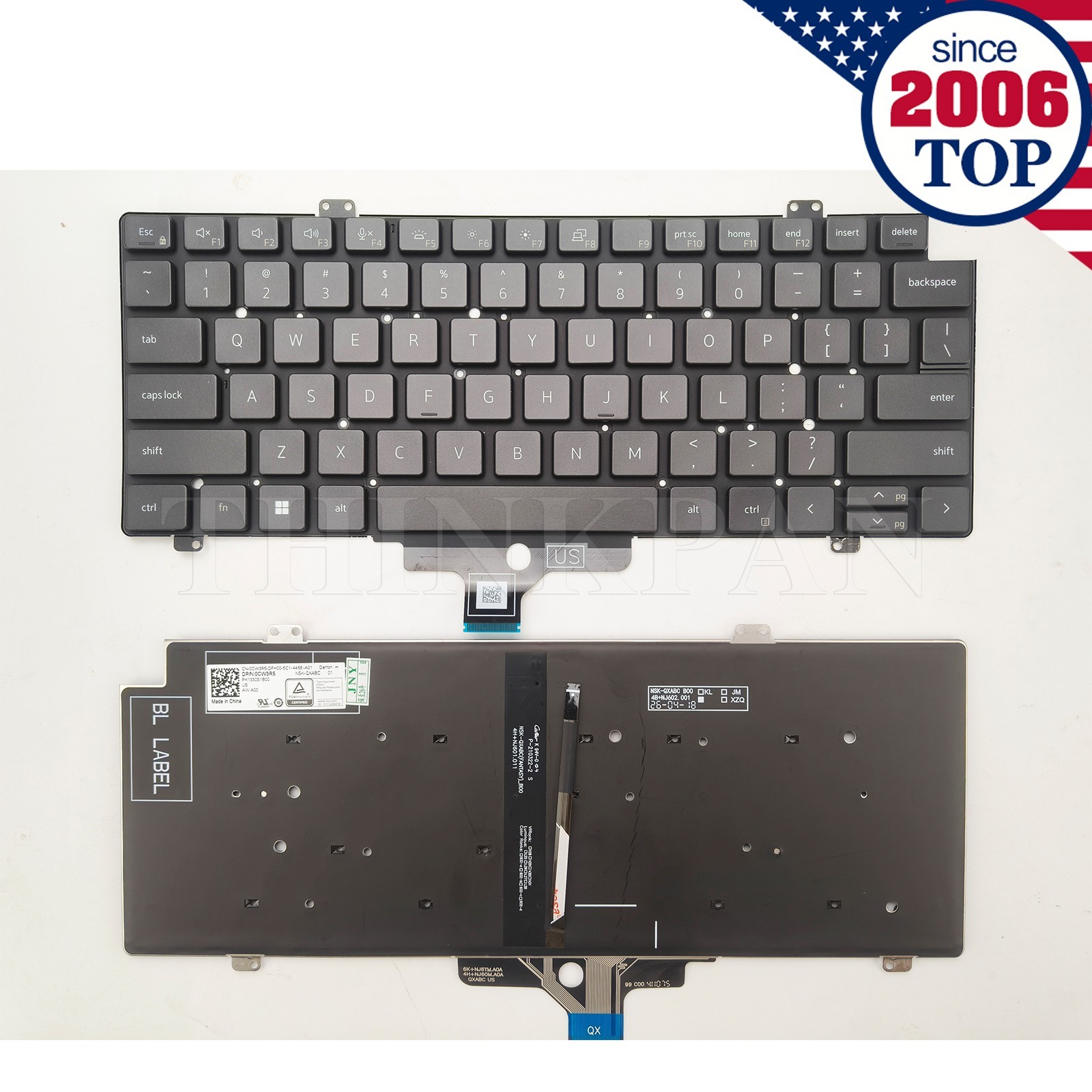 New Genuine US Keyboard Backlit for Dell Latitude 5420 7420 7520 0CW3R5 No E5420