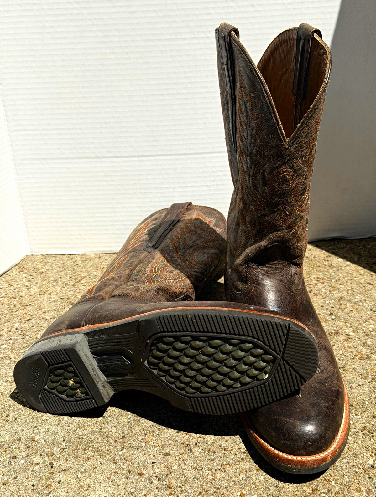 Lucchese Men's Brown Leather Western Cowboy Boots US 9 MPN M0028