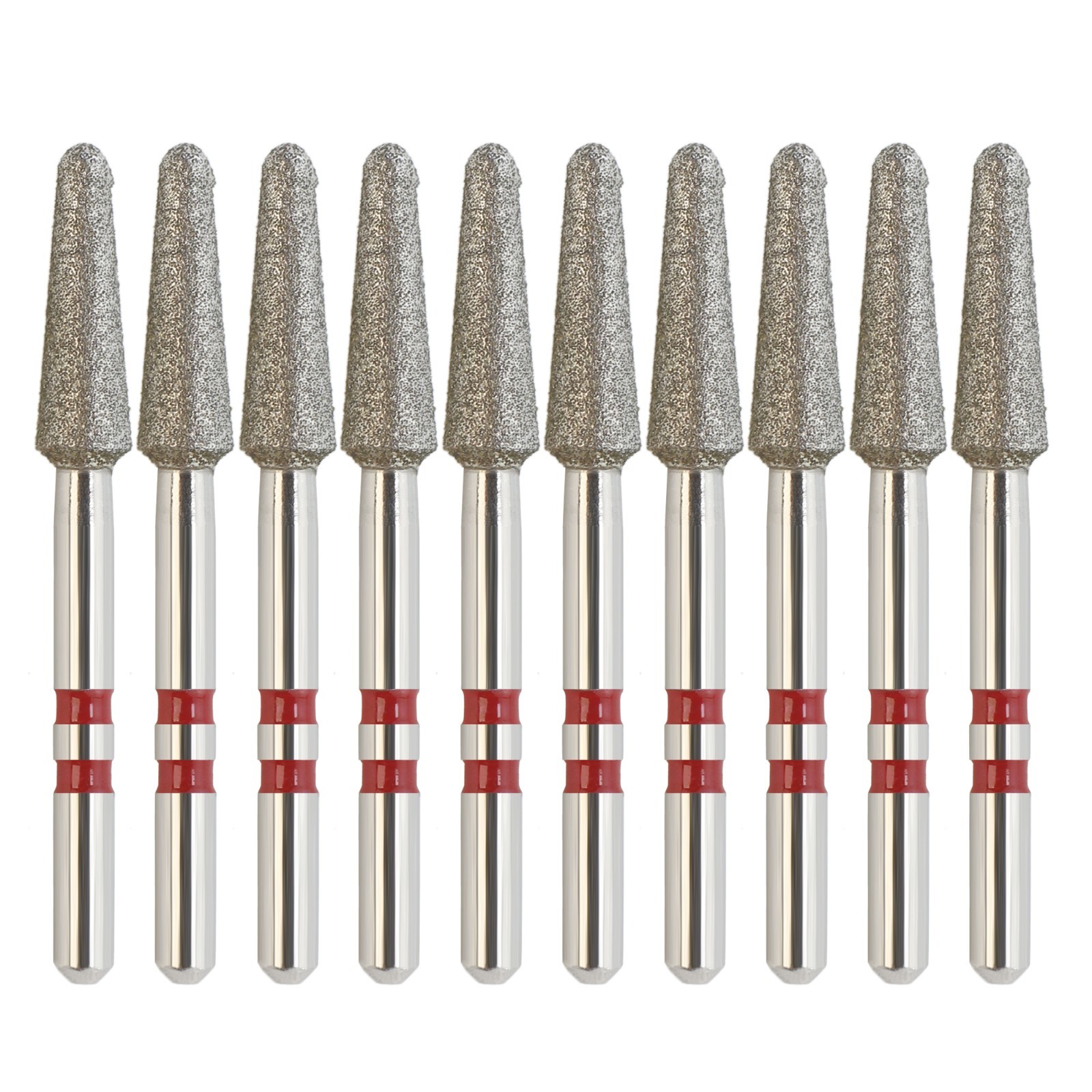 Dental Zirconia Adjustment Diamond Burs Round End Taper Grit Fine Z856/025F Red