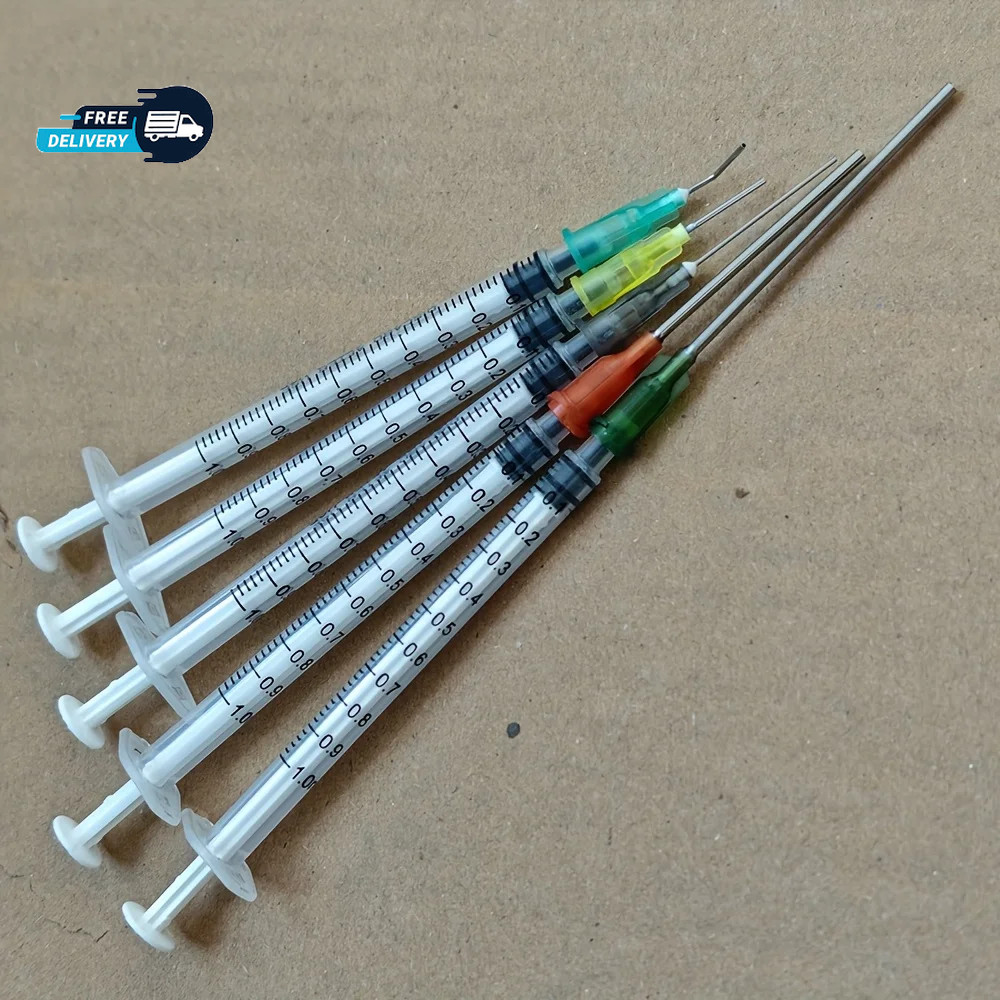 14pc Syringe Set Blunt Tip Needles Assorted Sizes 1ml-60ml Craft Refill Lab Kit