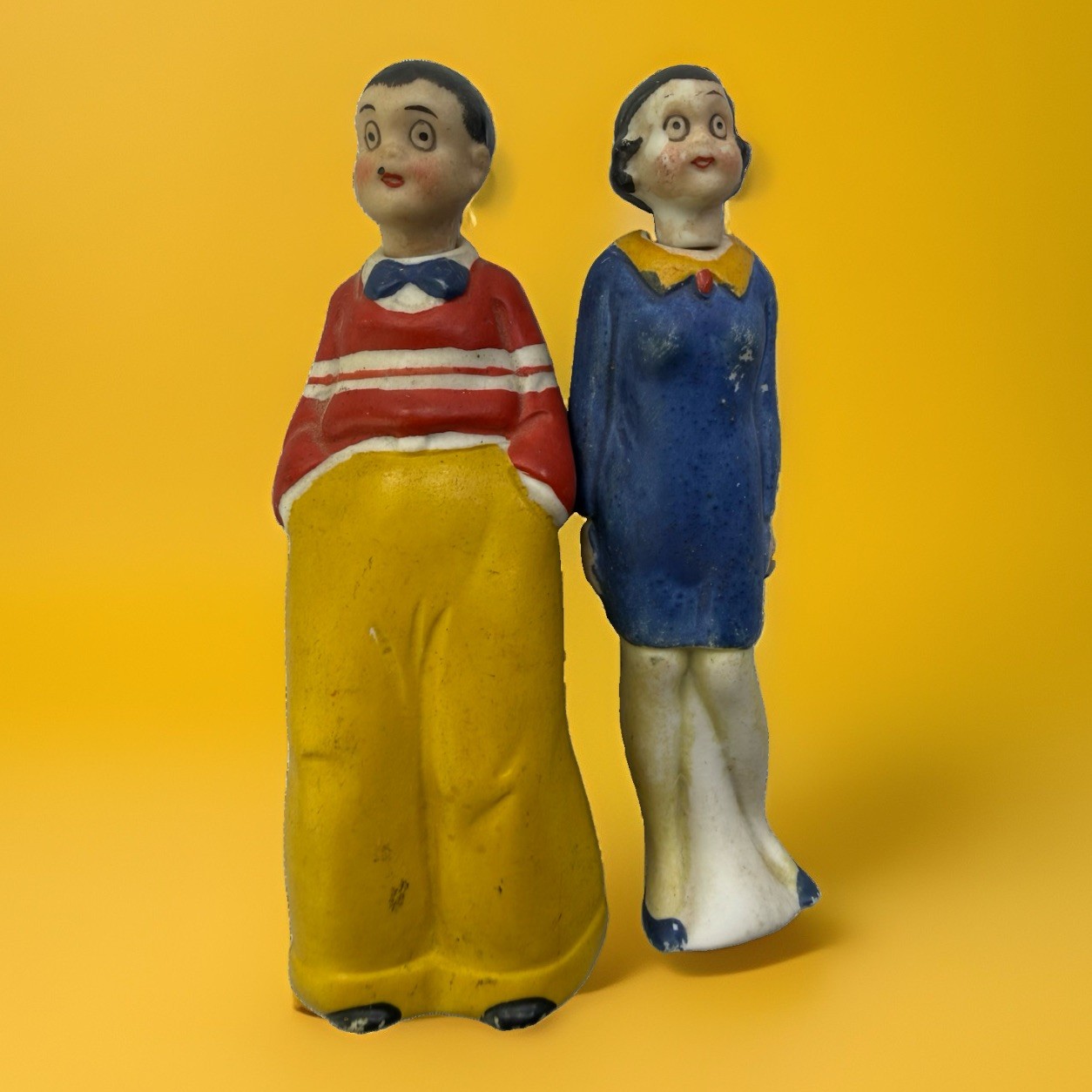 Vtg 1930's Lillums & Harold Teen Japan Bisque Figurine Comics GERMANY 4in Tall