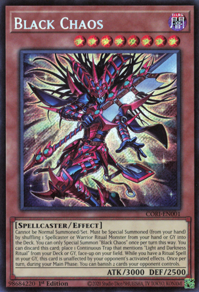 Black Chaos - CORI-EN001 - Secret Rare - 1st Edition Near Mint, English Yugioh