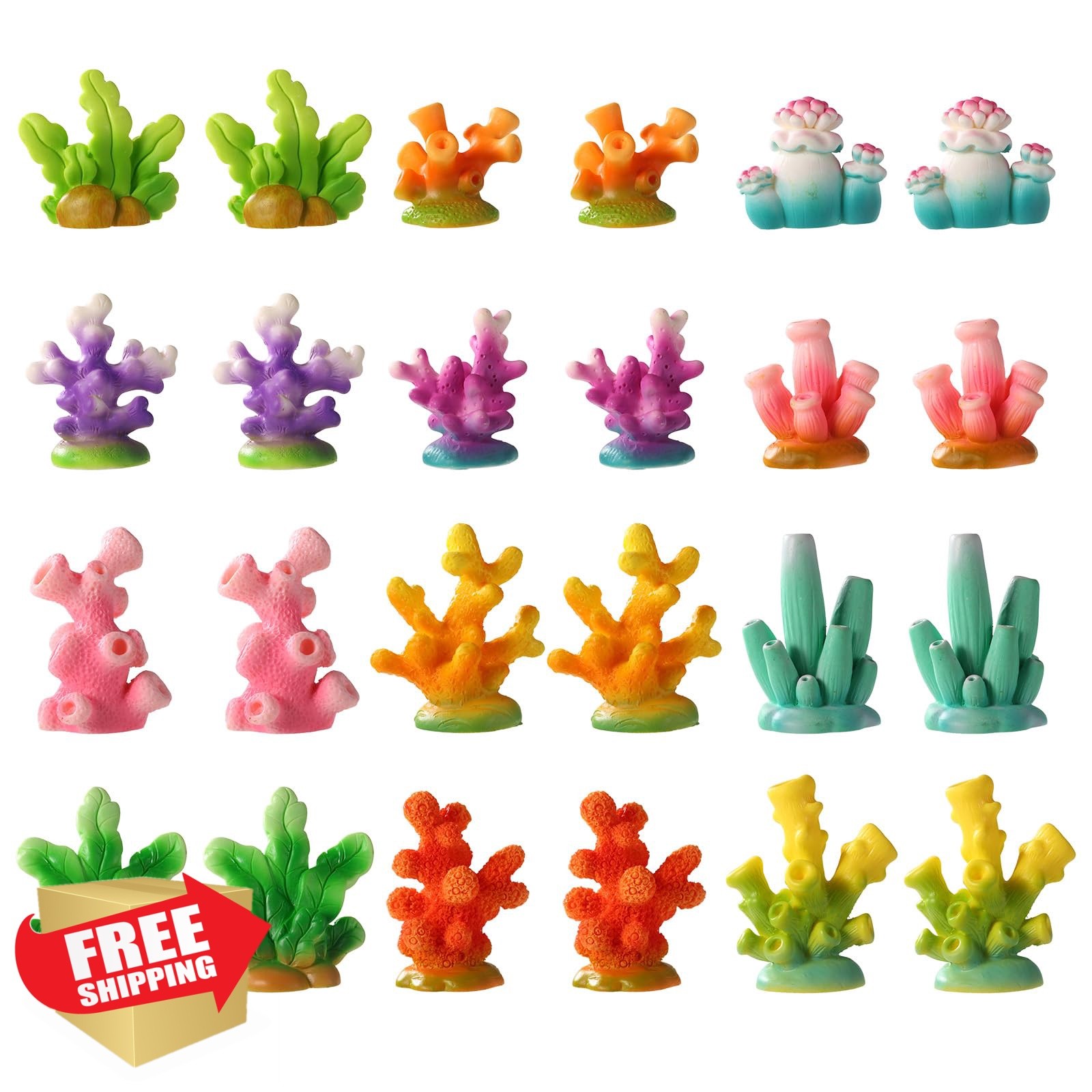 Lyreh Resin Coral Figurines Set B 30pcs Micro Landscape