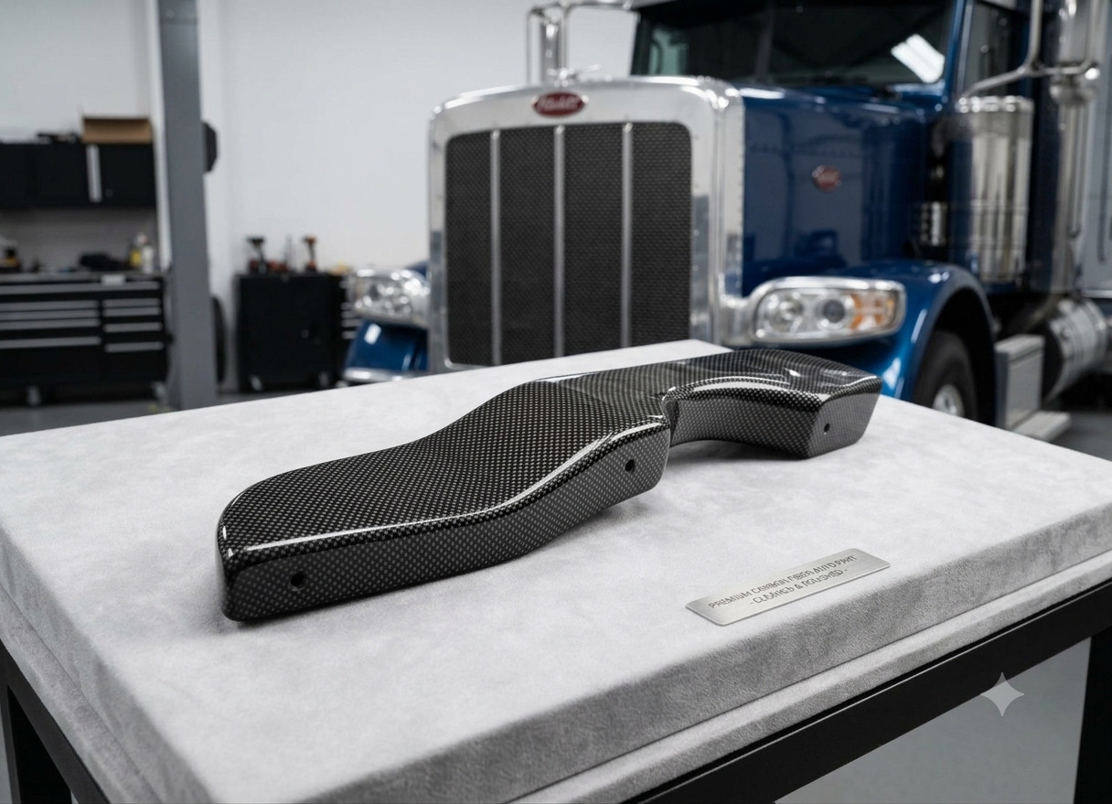 Custom Carbon Fiber Interior Door Armrest Set Fits 1987-2001 Peterbilt Trucks Custom Carbon Fiber Interior Door Armrest Set Fits 1987-2001 Peterbilt Trucks