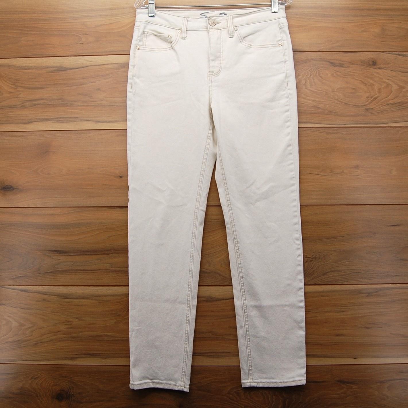 Seven7 Jeans Womens 4 Off White Slim Straight Stretch Denim Five Pocket Classic