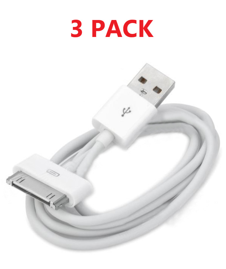 3x 3Ft 30-Pin To USB Charge Sync Cable Charger for Apple iPad iPod Classic Nano 3x 3Ft 30-Pin To USB Charge Sync Cable Charger for Apple iPad iPod Classic Nano