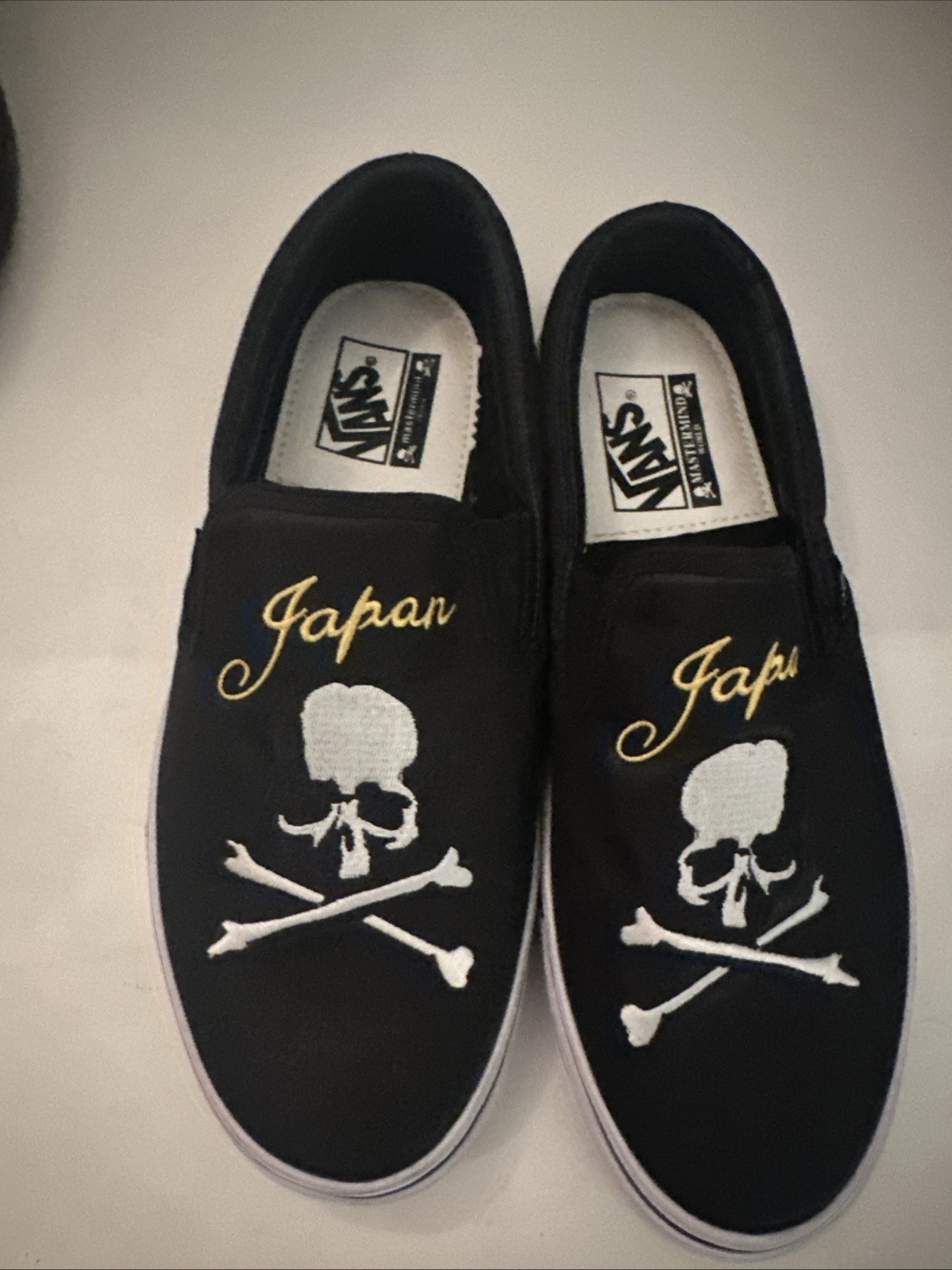 Vans x Mastermind Japan Classic Slip-On Black Skull Men’s 8.5 Rare 2019