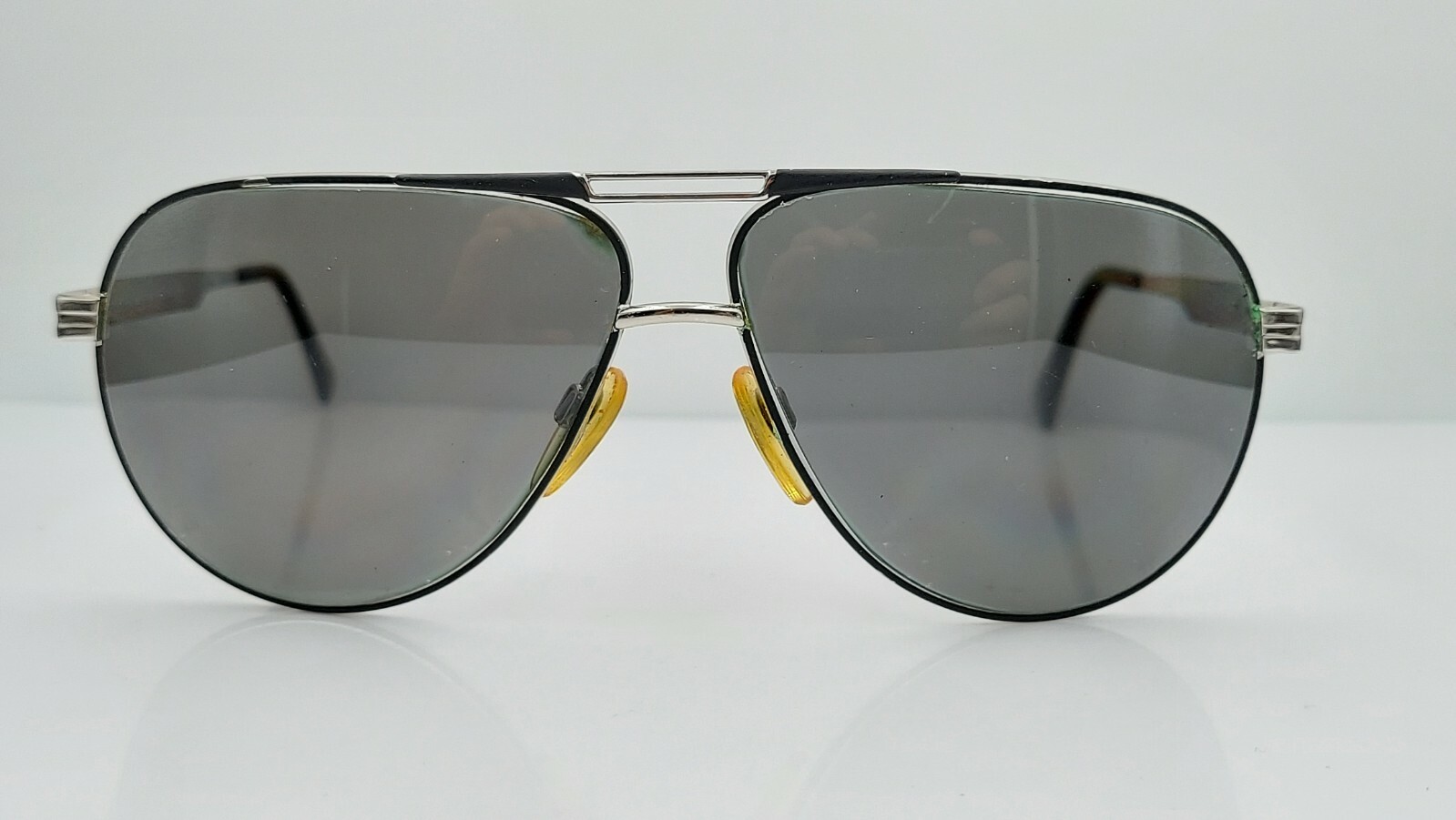 Vintage Sergio Tacchini S.T.1034-S Black Pilot Italy Sunglasses FRAMES ONLY