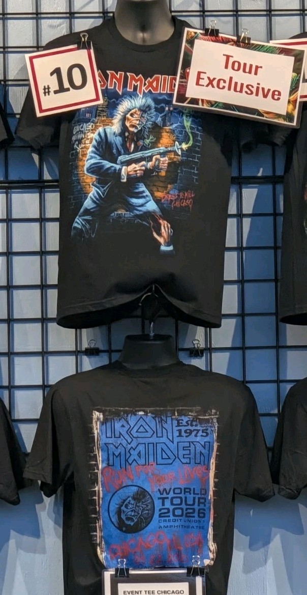 OFFICIAL Ready To Ship Iron Maiden 2026 Chicago T Shirt From Concert XL