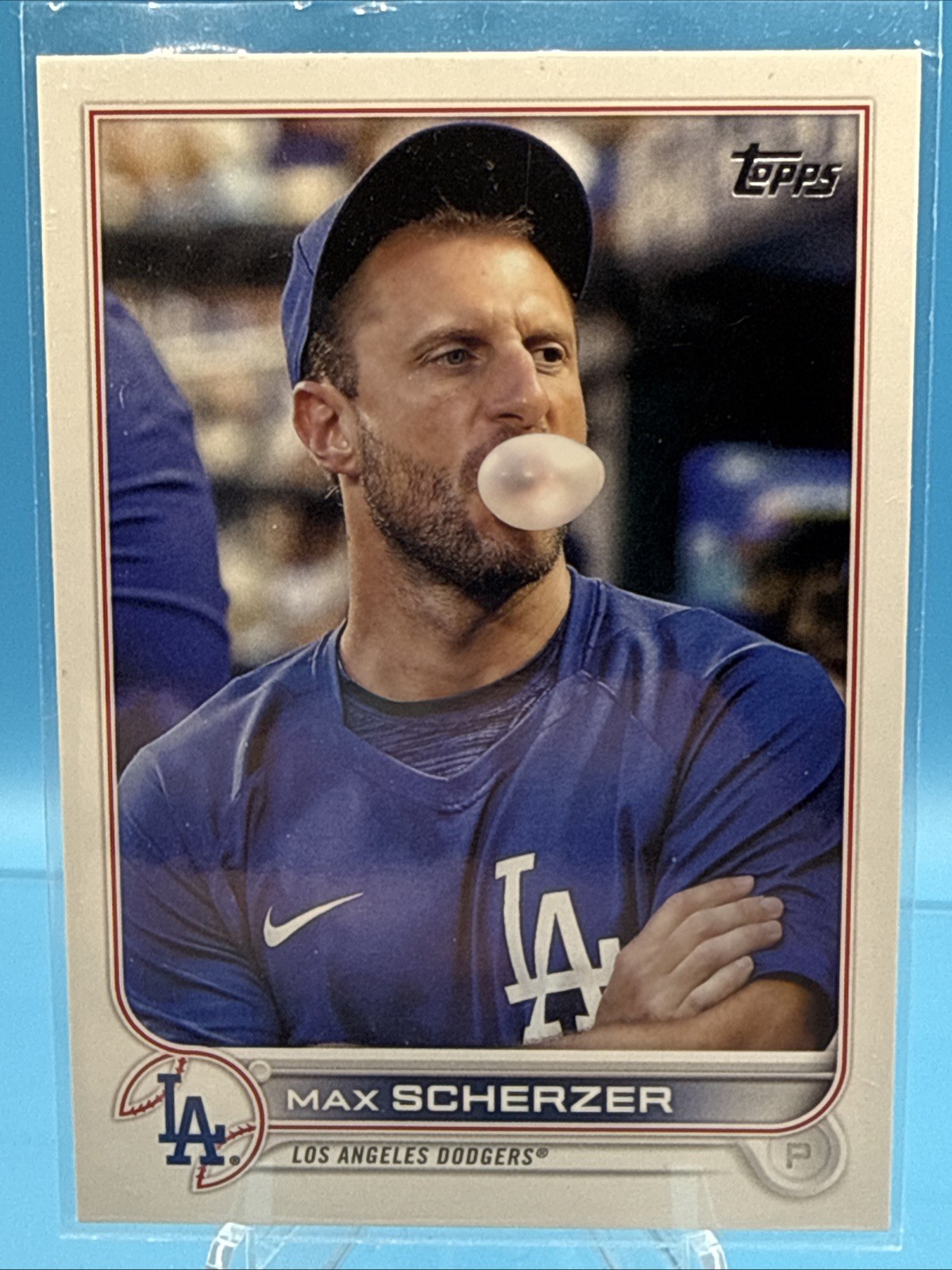 2022 Topps Max Scherzer #310 Image Variation SP Blowing Bubbles