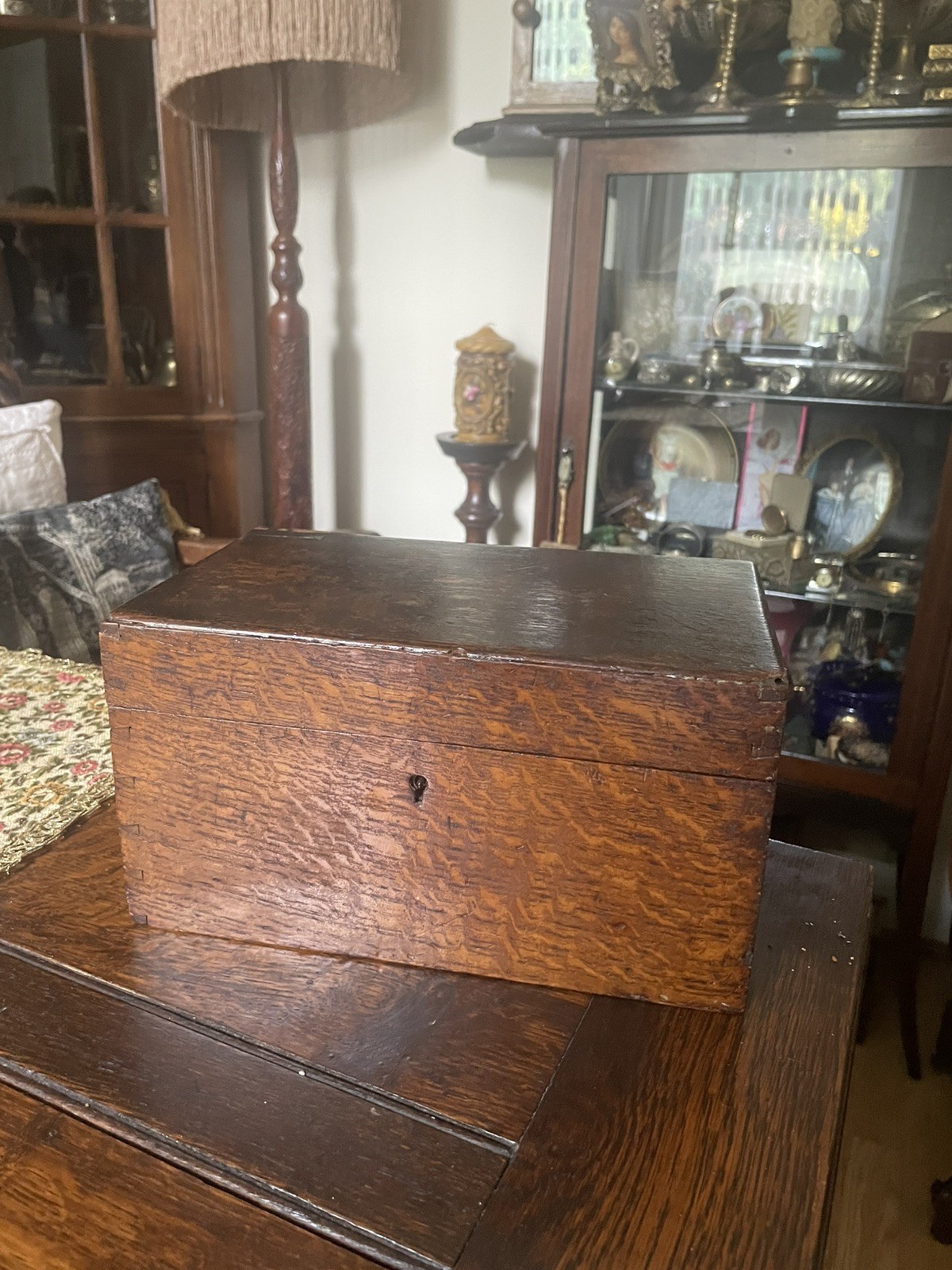 Antique Victorian Wooden Jewellery / Storage Box ,lockable , one key 