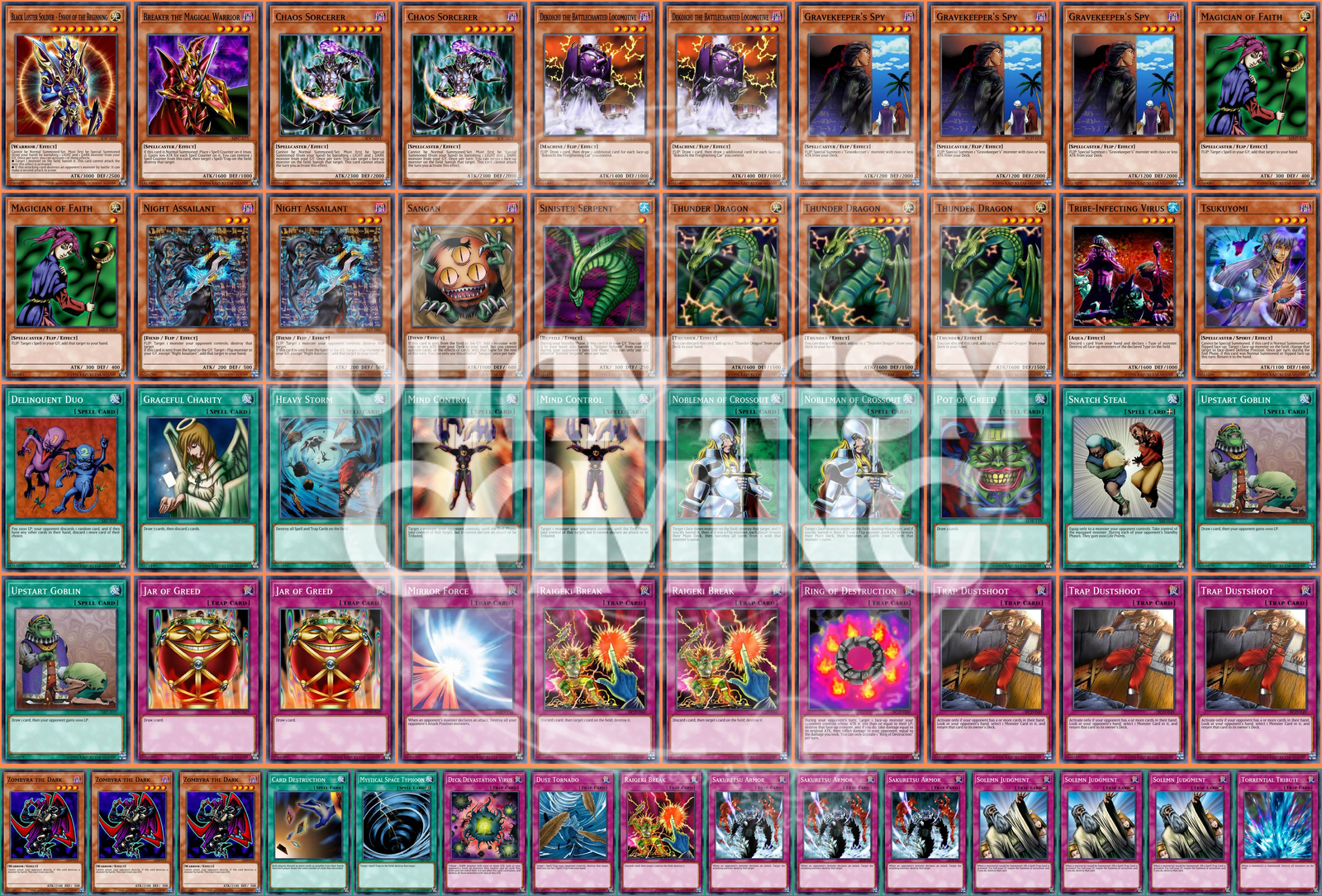 Chaos Turbo Deck Goat Control Dustshoot Sakuretsu Torrential Raigeki Break Yugio
