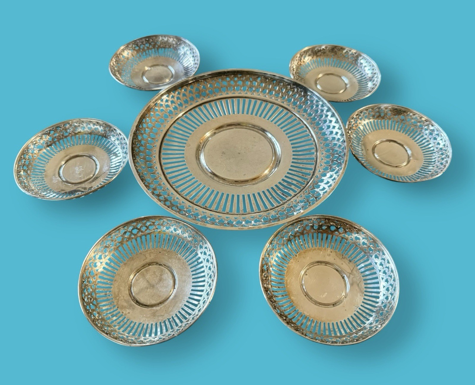 Webster 7-pc Sterling Silver Bonbon Nut Bowl Set Webster 7-pc Sterling Silver Bonbon Nut Bowl Set