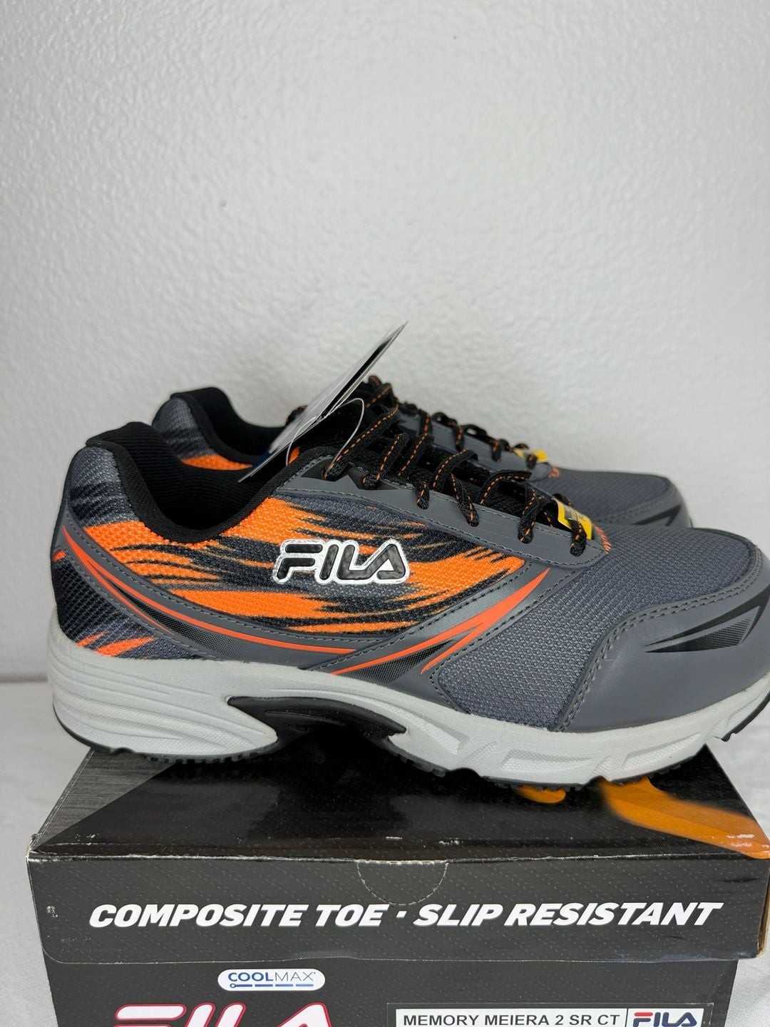 Fila Memory Meiera 2 SR CT Size 7.5 Gray Composite Toe Shoes