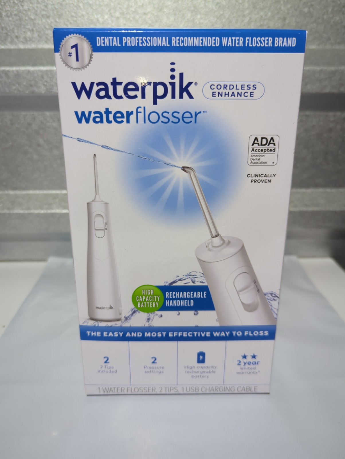 Waterpik Water Flosser - Cordless Enhance. USB Rechargeable Model WF-21W010 NEW Waterpik Water Flosser - Cordless Enhance. USB Rechargeable Model WF-21W010 NEW