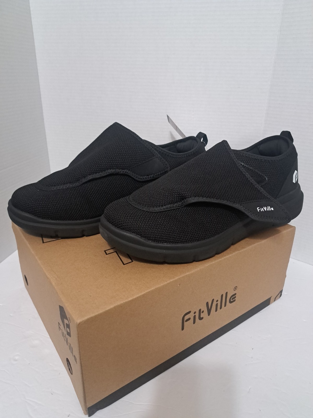 Fitville EasyTop Wings V2 Diabetic Comfort Shoes Sneakers Mens Size 15EEW Black