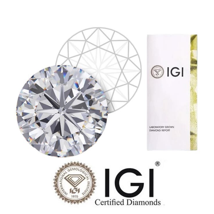 Lab Grown 4.09  Carat Round D Color VVS1 Clarity STONE IGI Certified CVD DIAMOND