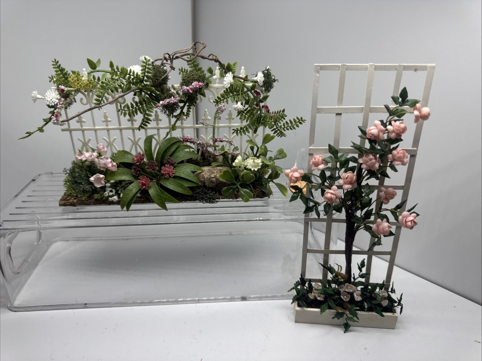Beautiful Vintage Artisan Dollhouse Furniture Miniatures Botanical Displays 1:12 Beautiful Vintage Artisan Dollhouse Furniture Miniatures Botanical Displays 1:12