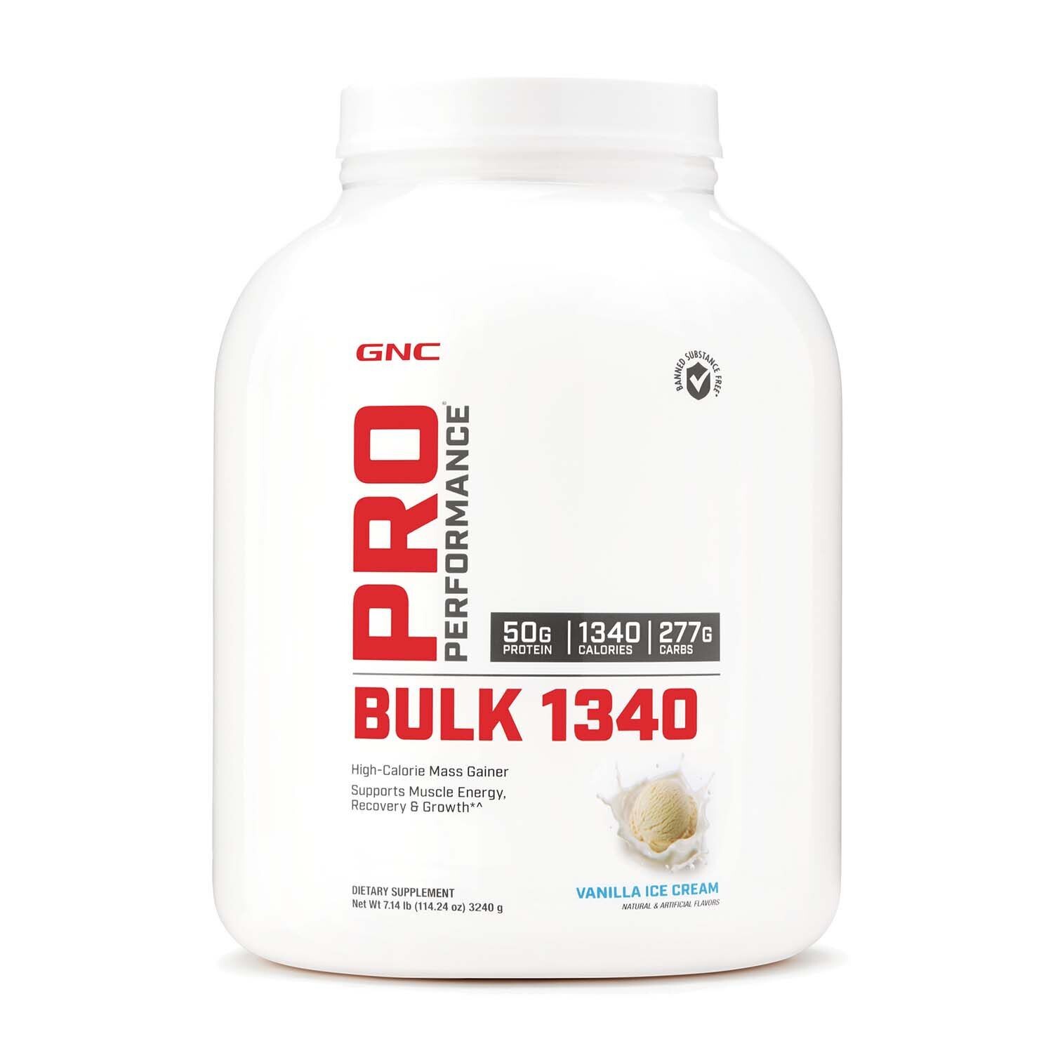 GNC Pro Performance Bulk 1340 7 LBS Vanilla Ice Cream GNC Pro Performance Bulk 1340 7 LBS Vanilla Ice Cream