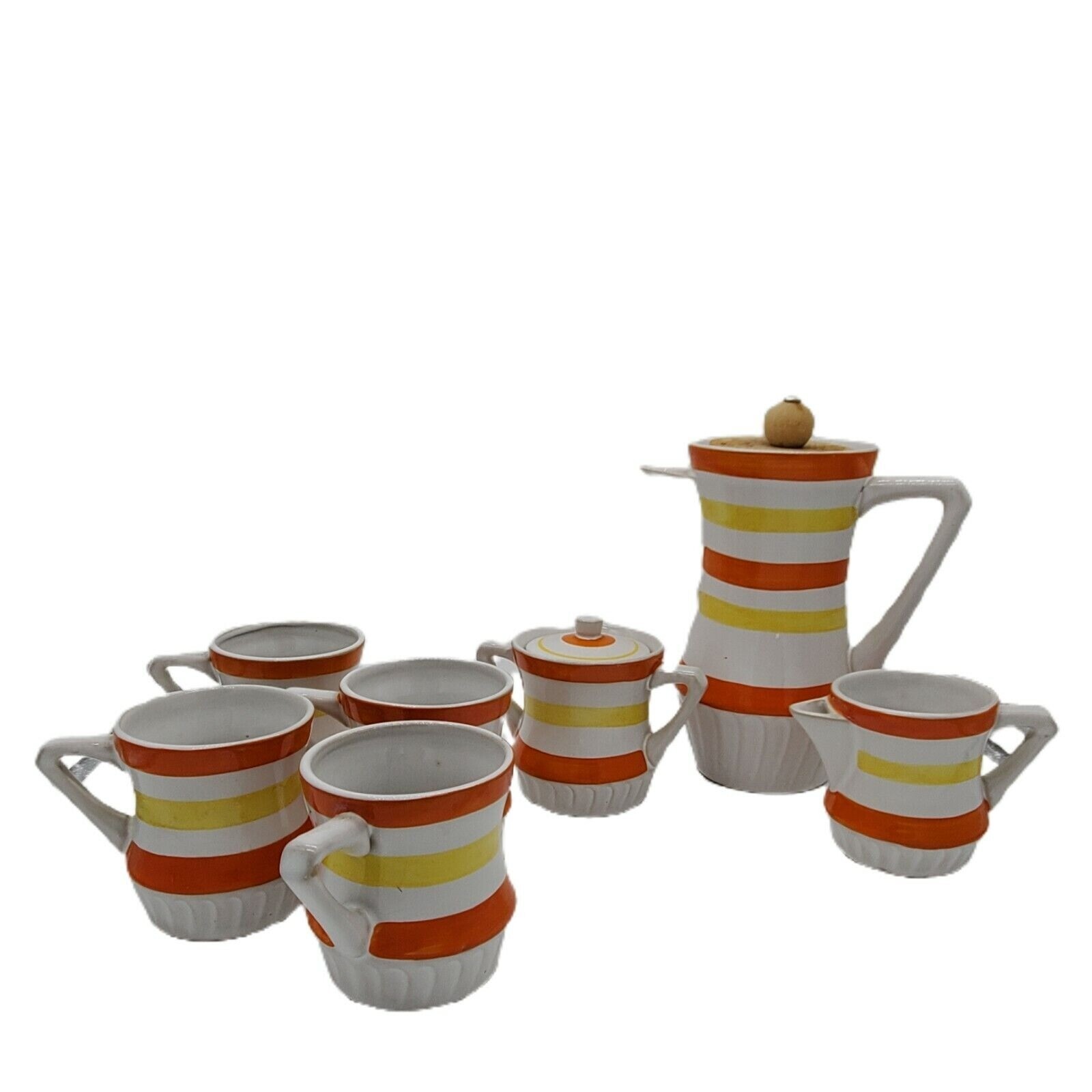 Vtg MCM Made in Japan Coffee Set SEE DESCRIPTION FOR CONDITION ISSUES 7 Pieces Vtg MCM Made in Japan Coffee Set SEE DESCRIPTION FOR CONDITION ISSUES 7 Pieces