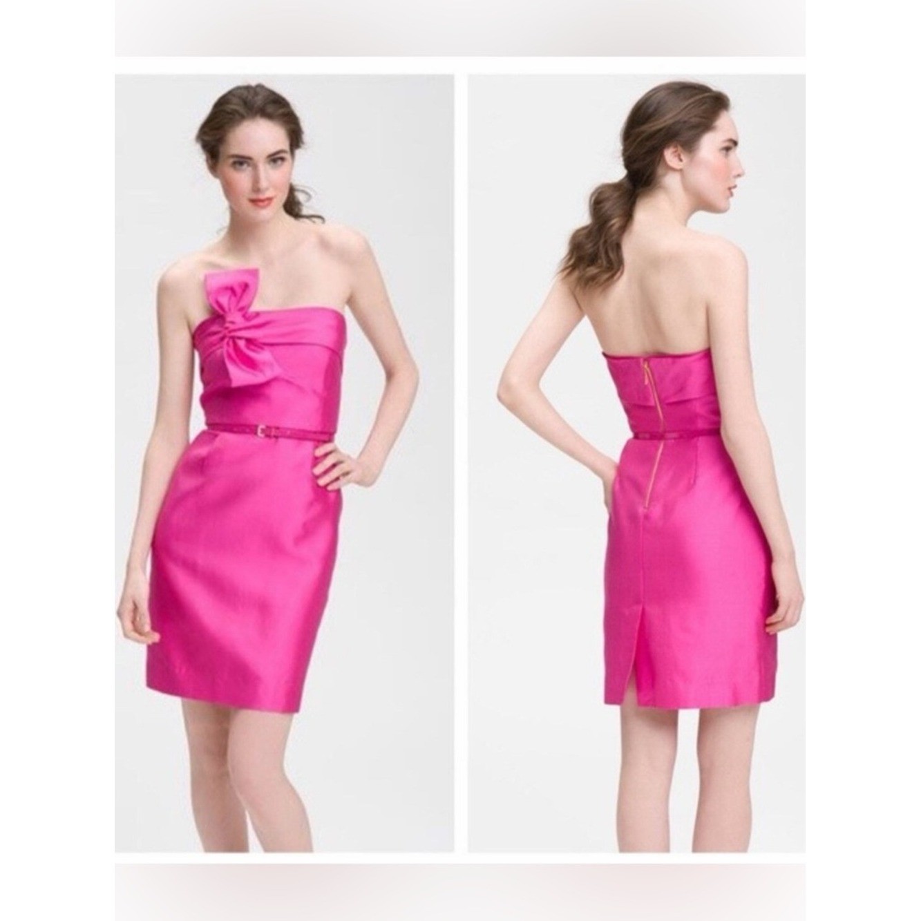 kate spade Strapless Fuchsia Sheath Dress with Bow Detail kate spade Strapless Fuchsia Sheath Dress with Bow Detail