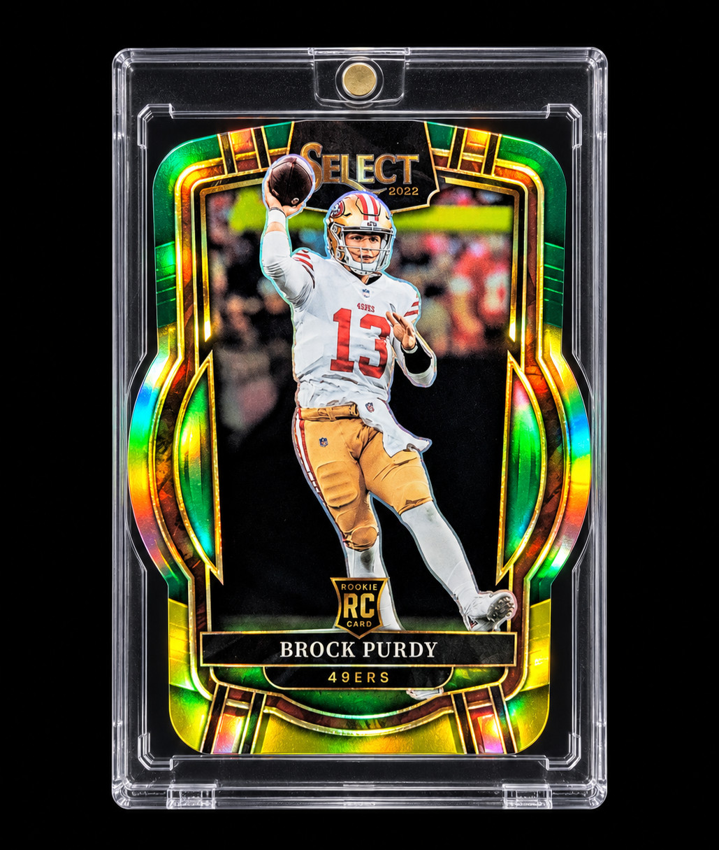BROCK PURDY ROOKIE GOLD REFRACTOR PRIZM 2022 Panini Select Yellow Green 49ERS