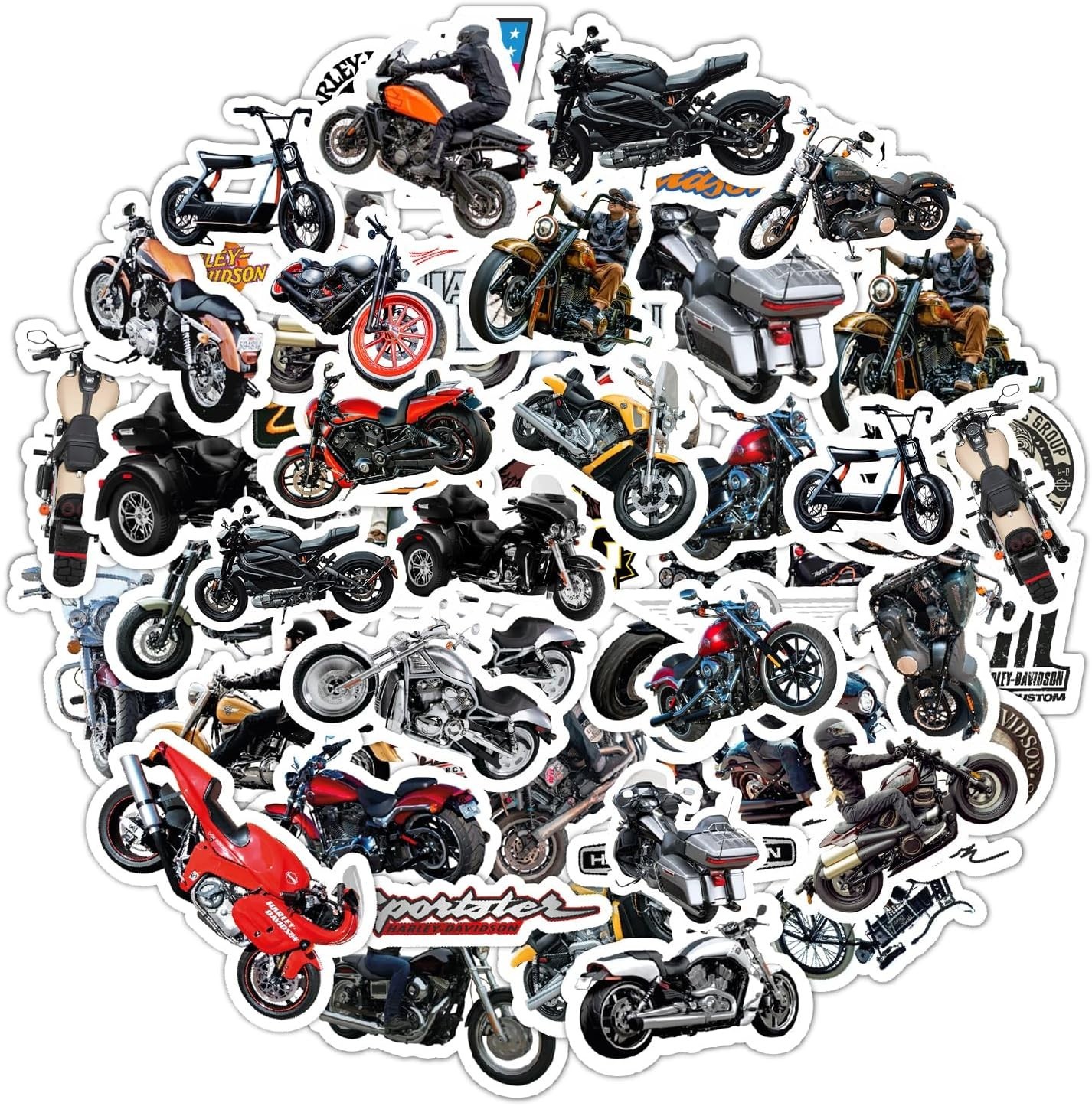 Stylish Motorcycle Stickers - 51-Pcs Waterproof Vinyl for Personal Use and Gifts