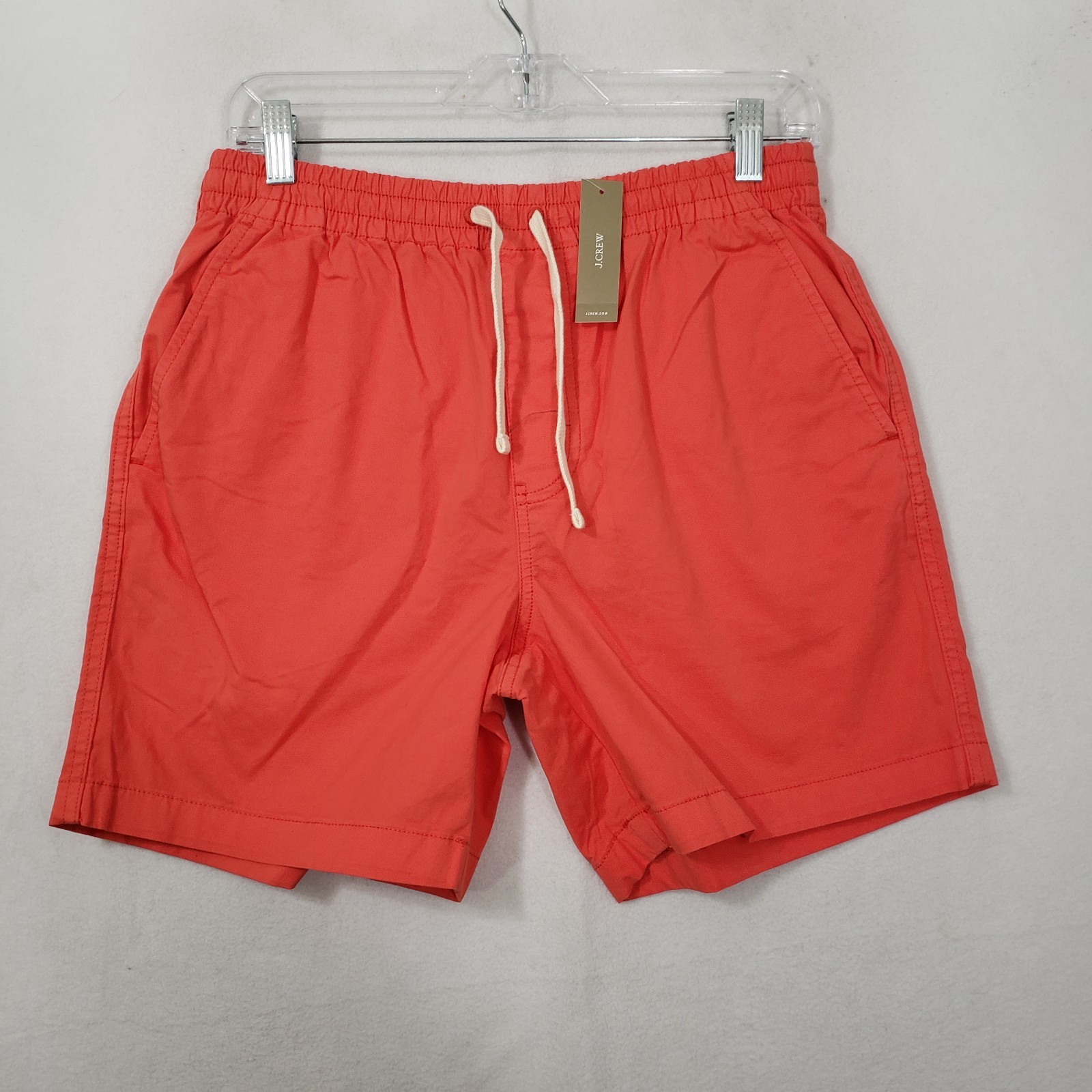 New NWT J. Crew 6” Dock Shorts Men\'s Small Bright Red/Coral Drawstring
