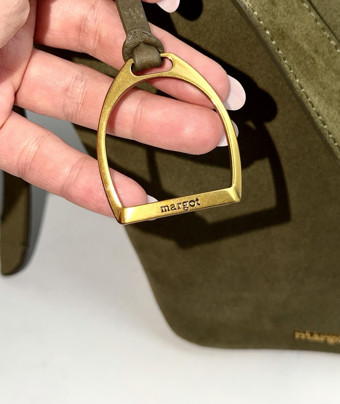 Margot Sienna Bucket Bag Olive Suede Leather Shoulder Crossbody NWT Margot Sienna Bucket Bag Olive Suede Leather Shoulder Crossbody NWT