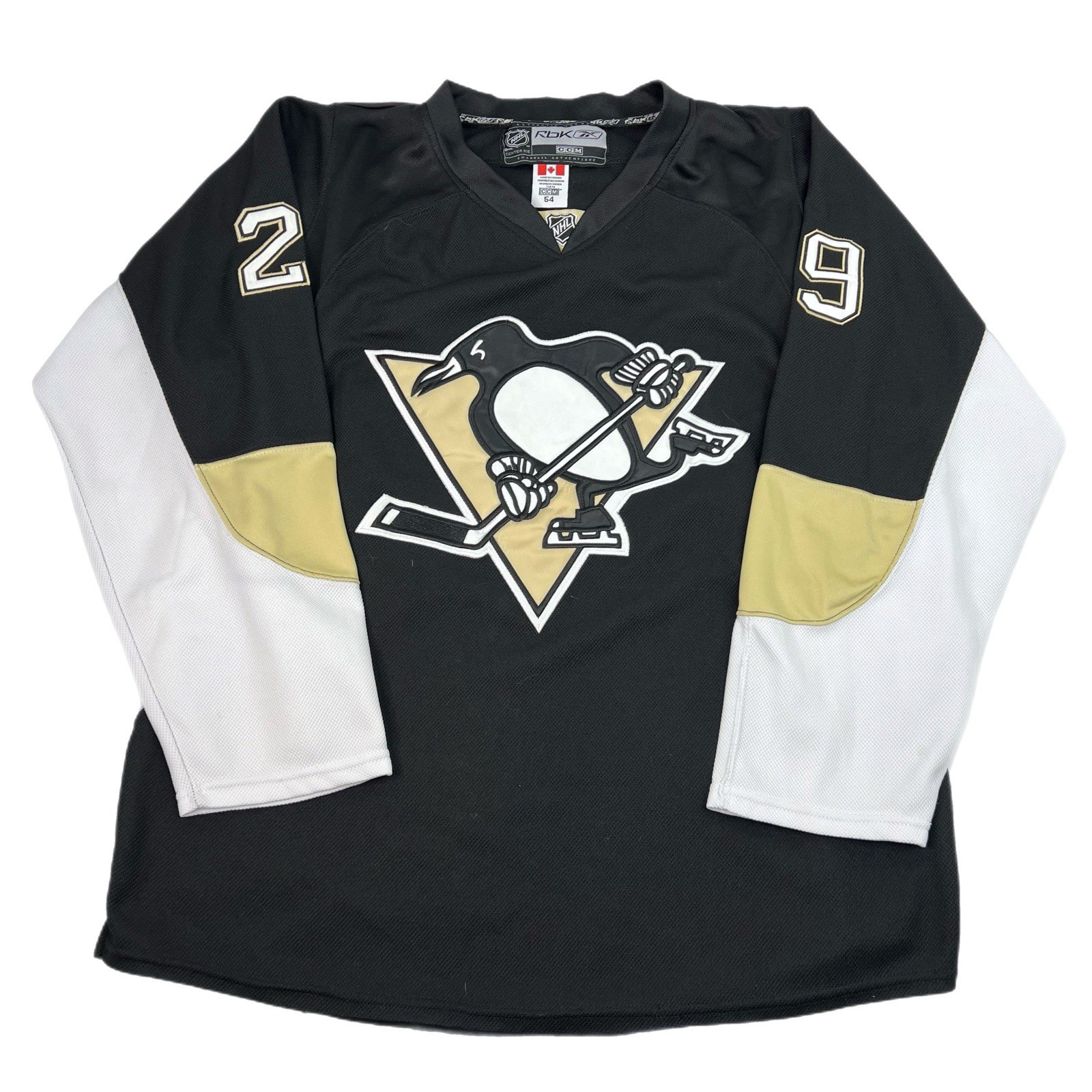 Reebok Center Ice CCM Pittsburgh Penguins NHL Jersey Marc Andre Fleury Size 54