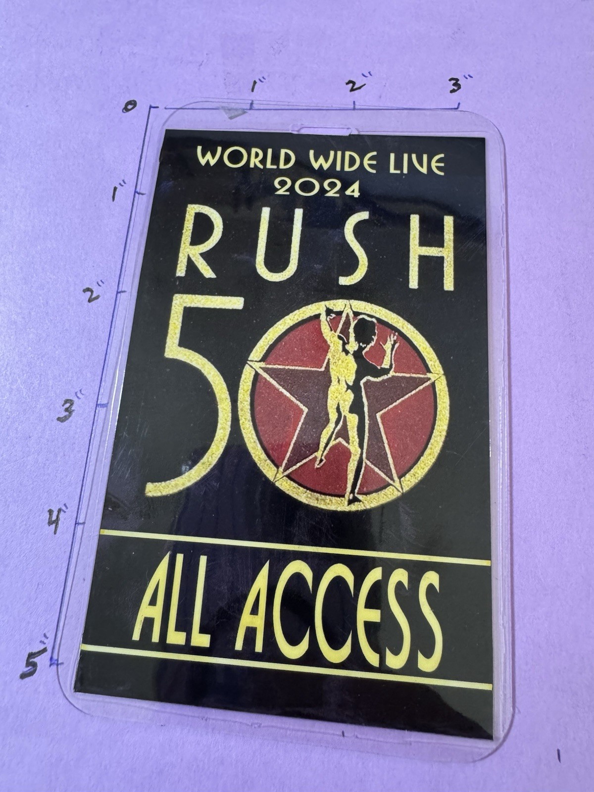 RUSH , R 50 Commemorative All Access  Backstage Pass/laminate & Lanyard 