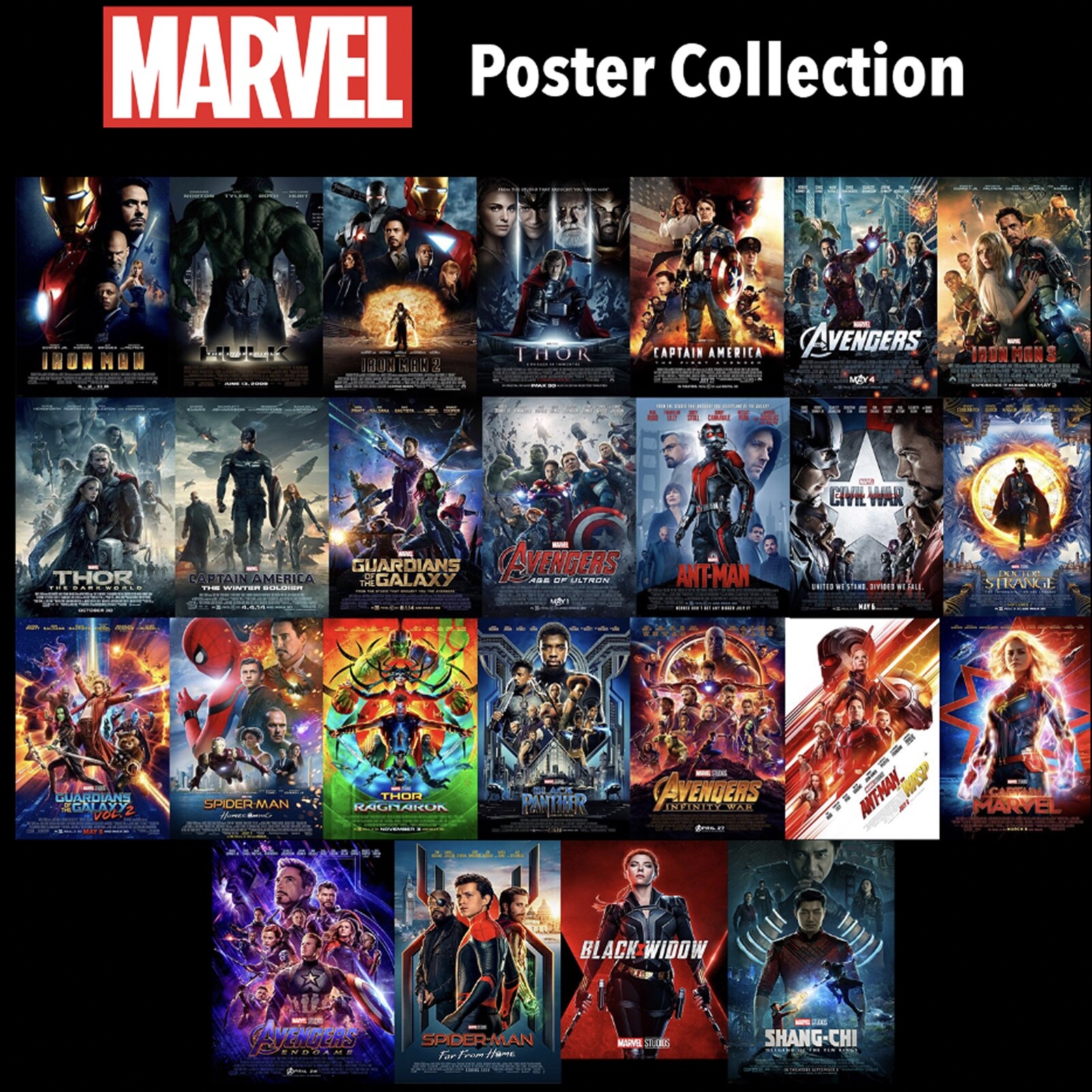 Marvel Cinematic Universe MCU Poster Set 12 Marvel Cinematic Universe MCU Poster Set 12