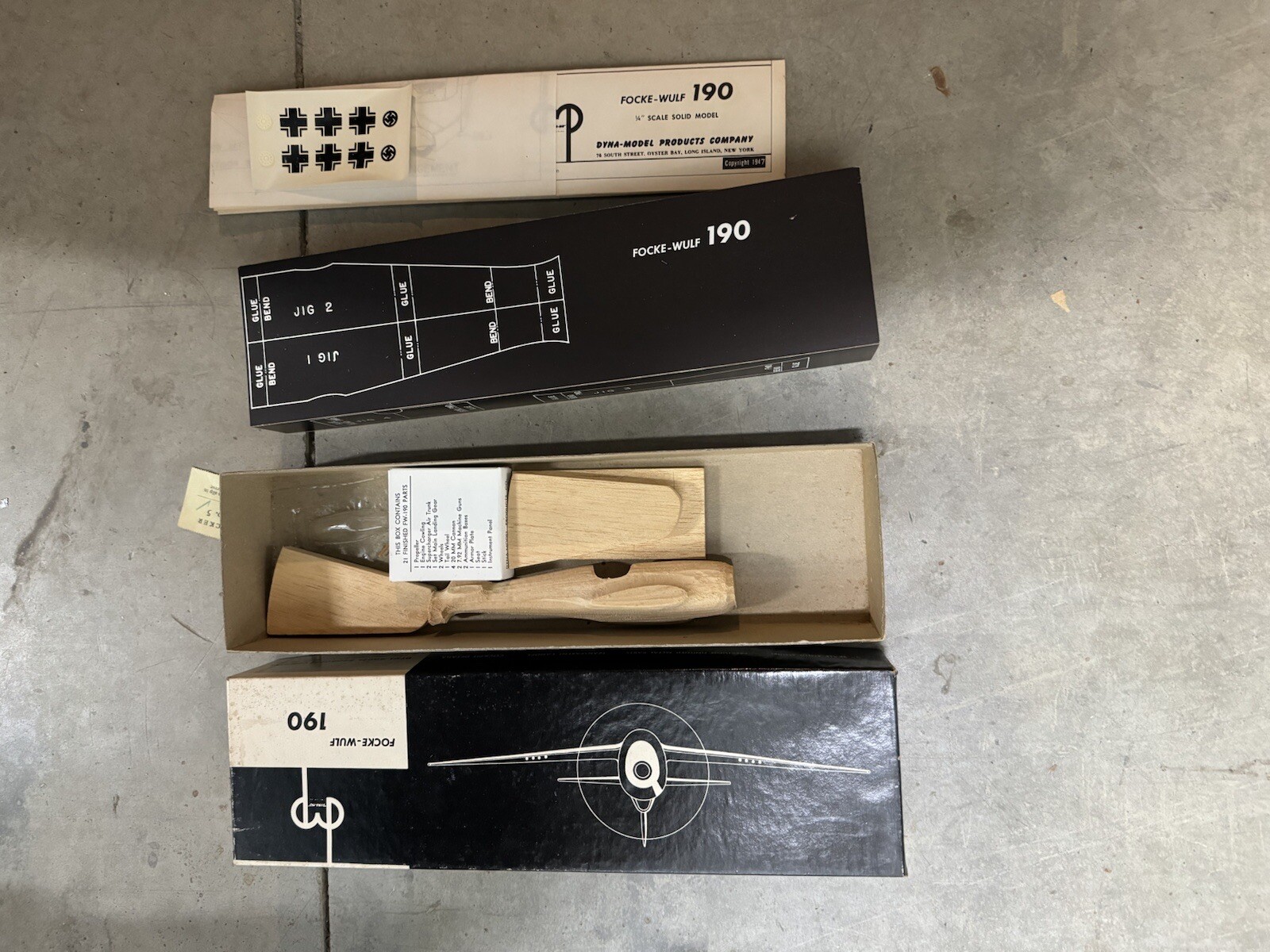 Vintage P Bird Focke-Wulf 190 Natural Wood Model Kit